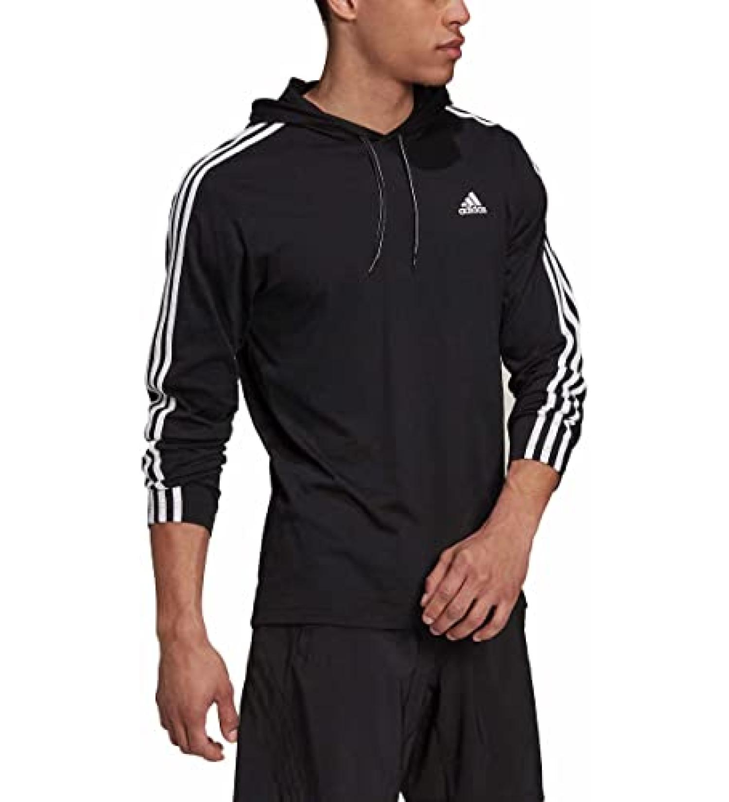 adidas Men's Lightweight Pullover Hoodie T-Shirt - Large Black/White - Buy Online on SooperMarket.com