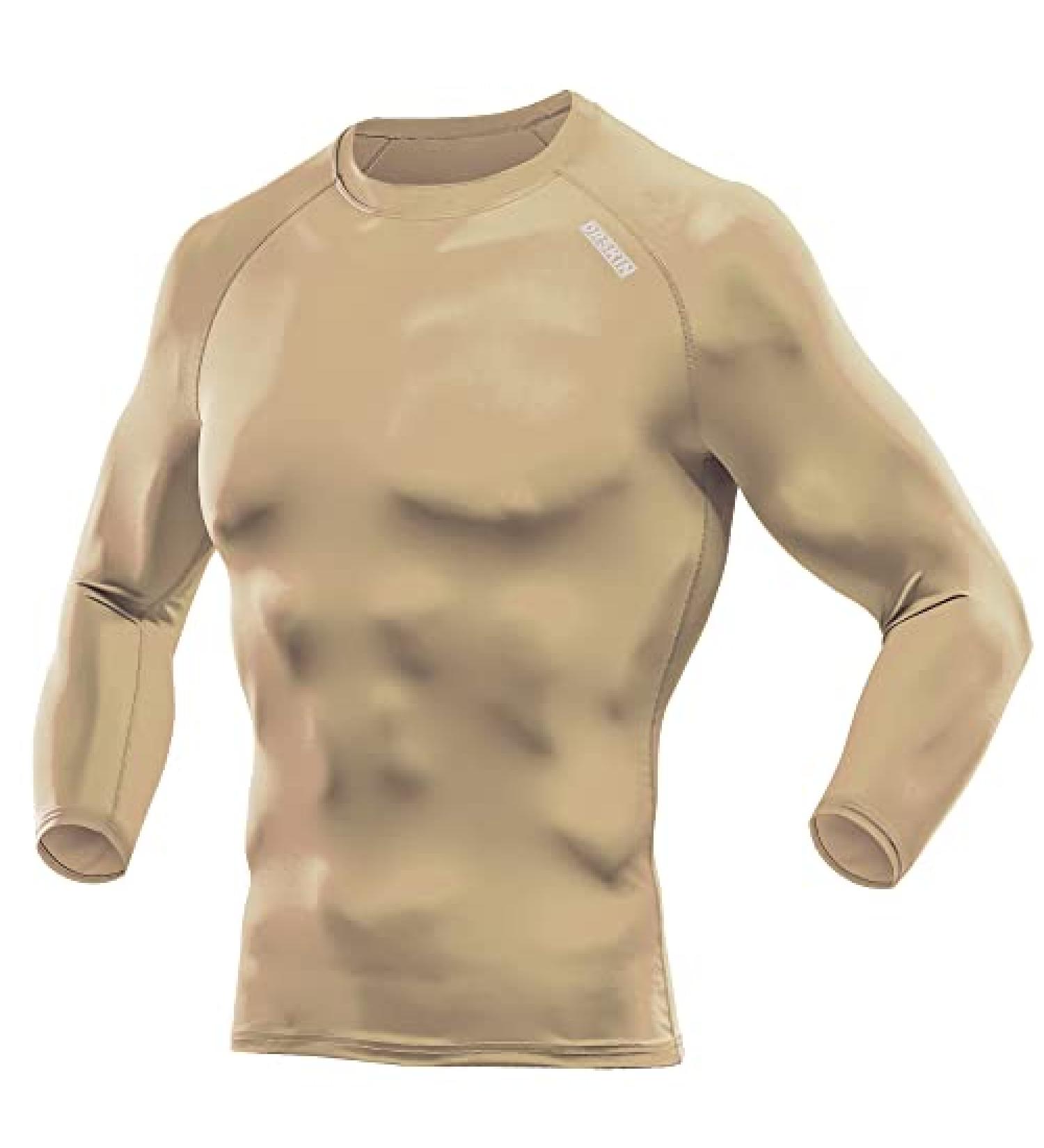 DRSKIN 4 3 or 1 Pack Men's Compression Shirts Top Long Sleeve Sports Baselayer Workout Running Athletic Gym X-Large Round Beige - Buy Online on SooperMarket.com