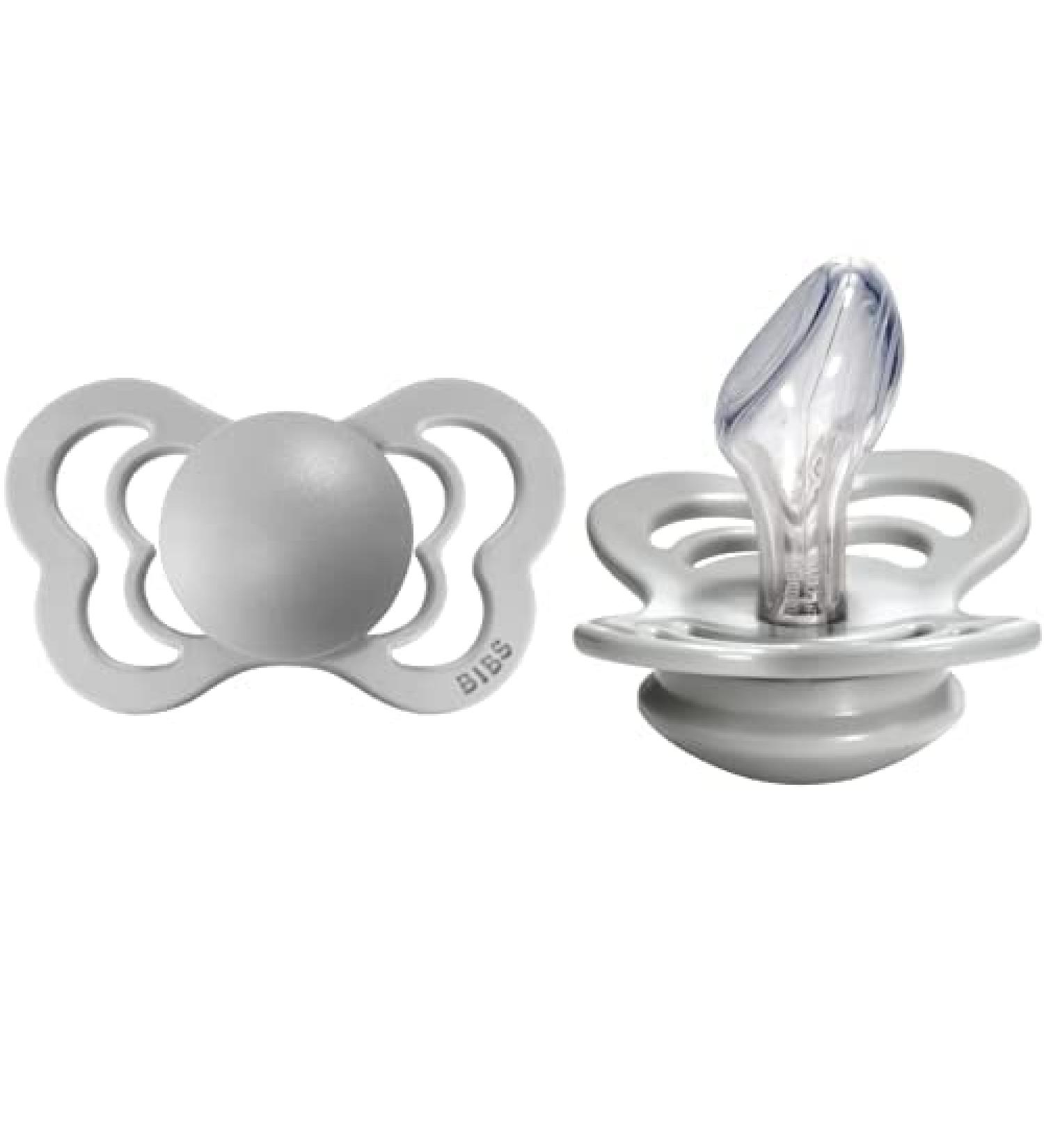BIBS Couture Collection Pacifiers - Set of 2 Cloud Color | BPA-Free & Made in Denmark | Size 6-18 Months - Buy Online on SooperMarket.com