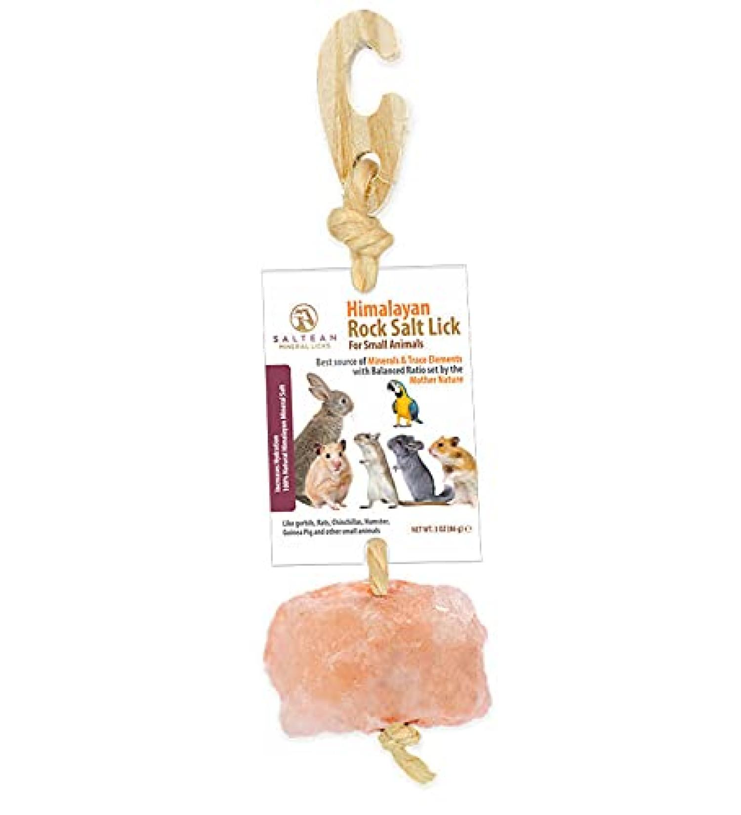 SALTEAN Himalayan Rock Salt Lick - 86g | Small Animal/Pet Hanging Licks - Buy Online on SooperMarket.com