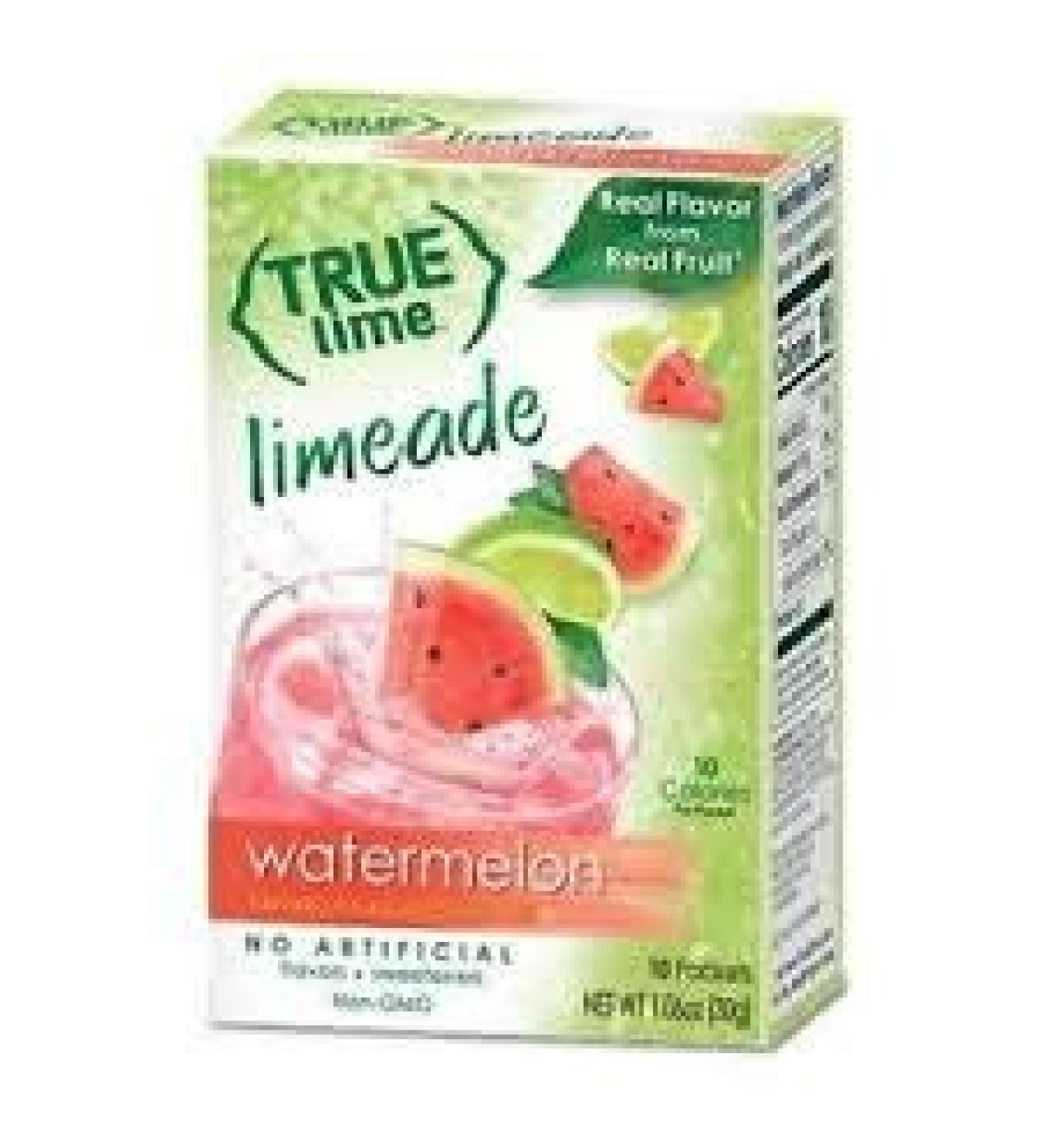 True Lime, Watermelon Limeade Drink Mix 10 packets (Pack of 4) Watermelon,Lime 10 Count (Pack of 4)