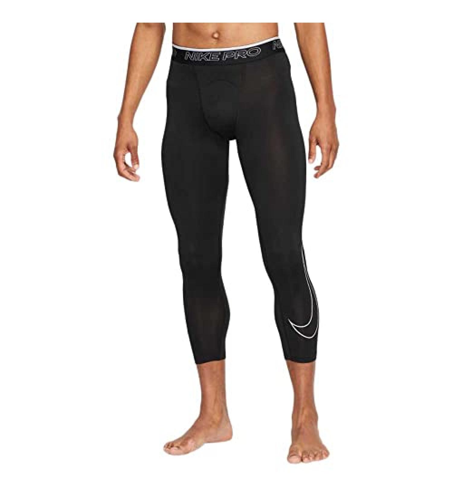 Nike Men's Pro Dri-Fit 3/4 Length Training Tights - Large, Black/White - Buy Online on SooperMarket.com