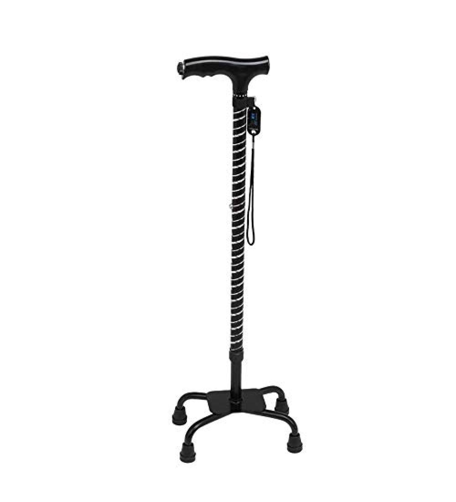 Quad Walking Stick Balancing Mobility Aid for Men and Women Lightweight Walking Cane with LED Flashlight Four Prong Sturdy Aluminum Crutch for Elderly - Buy Online on SooperMarket.com