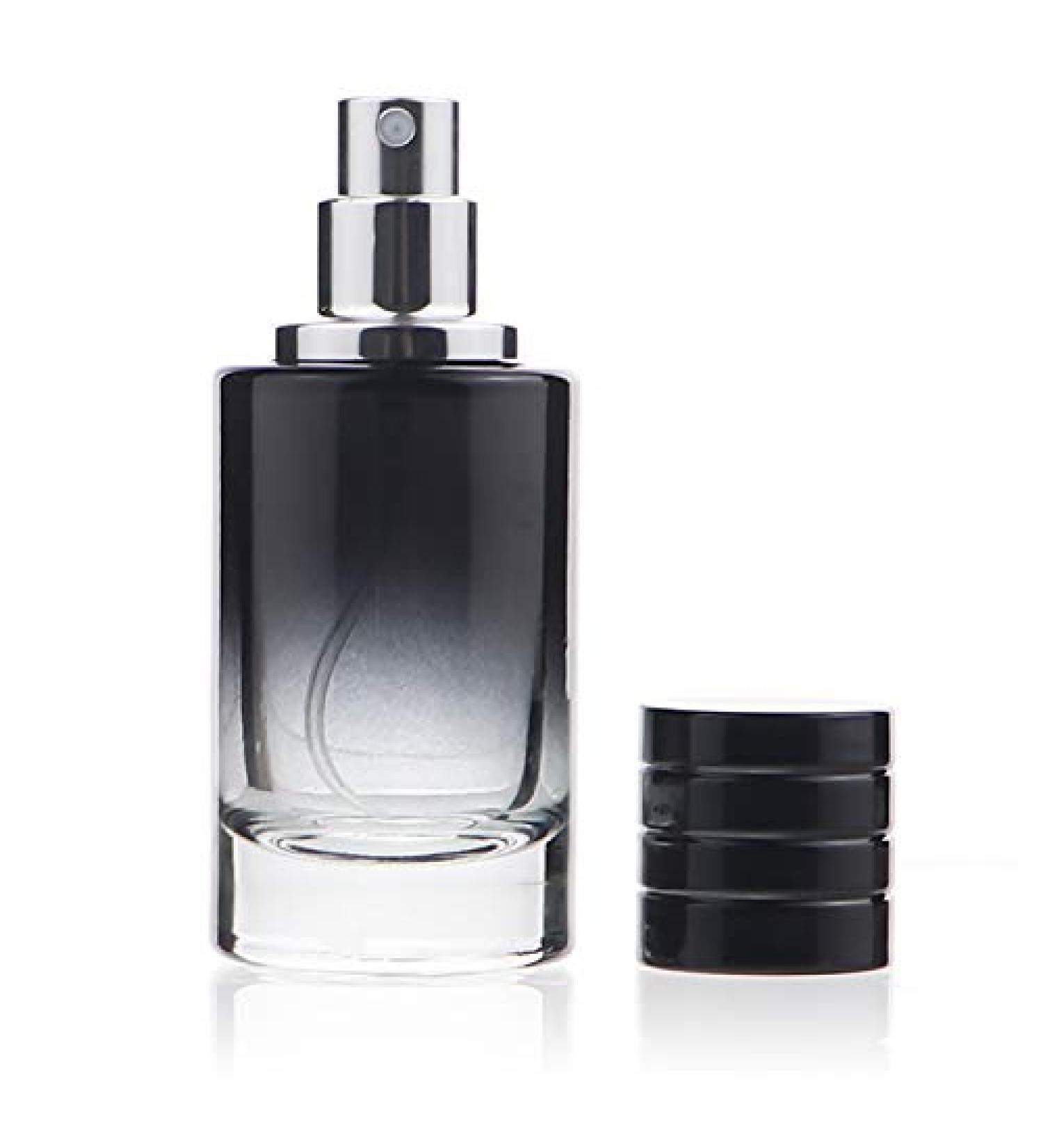 30ml Gradient Glass Perfume Bottle - Empty Cylindrical Bottle with Fine Atomizer (Black) | International Shipping Available - Buy Online on SooperMarket.com