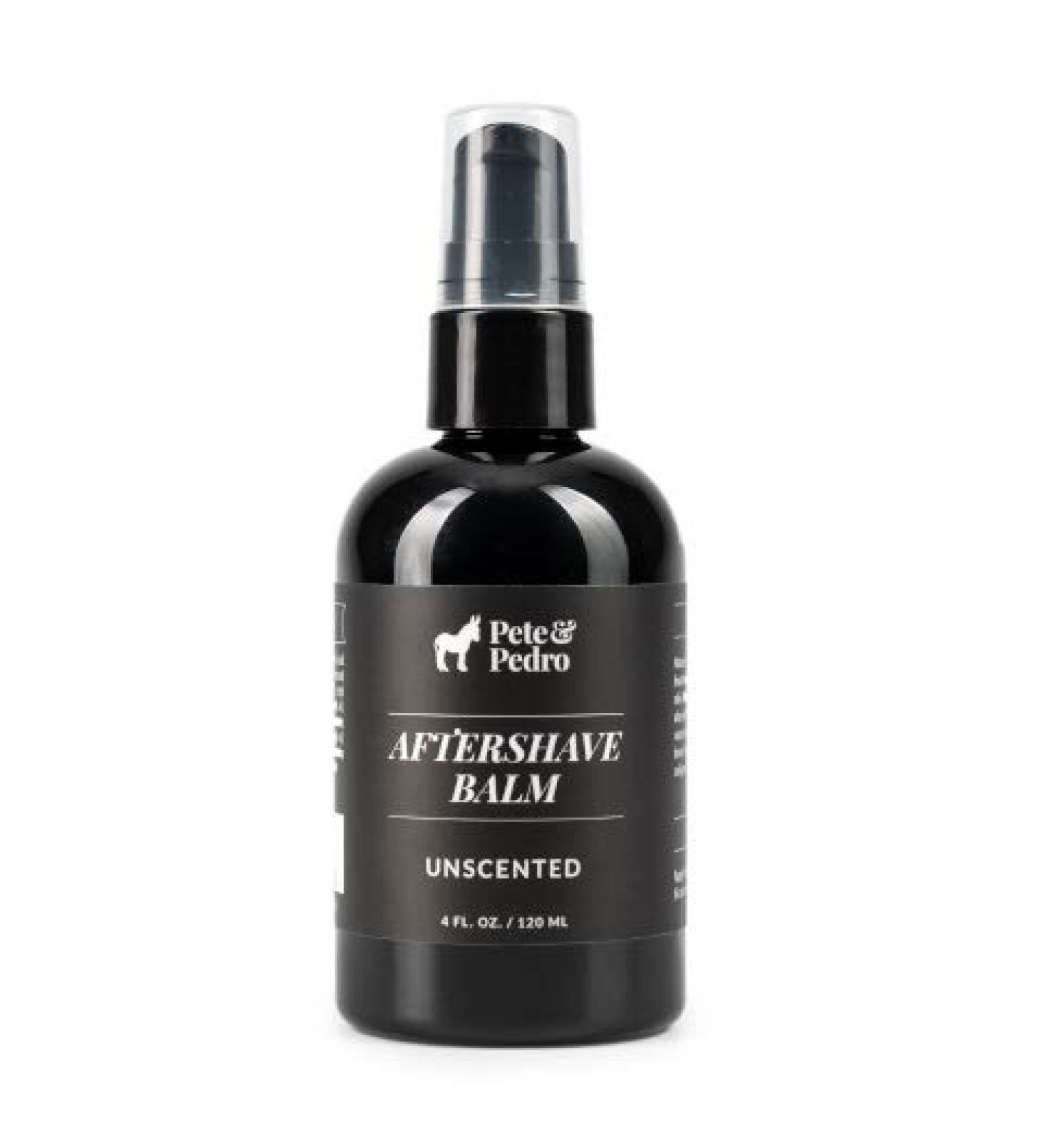 Pete & Pedro Aftershave Balm - Natural, Unscented Post Shave Moisturizer | Alcohol-Free with Aloe for Sensitive Skin & Razor Burn Relief - 4 oz - Buy Online on SooperMarket.com