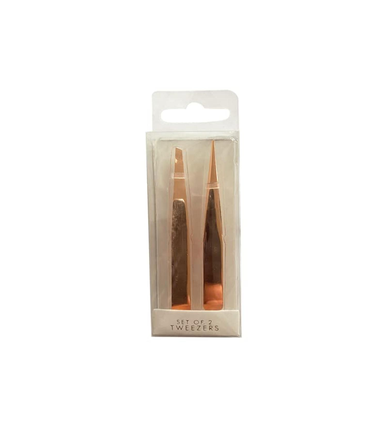Gem PER3066 Forever Beautiful Rose Gold Tweezers - Set of 2