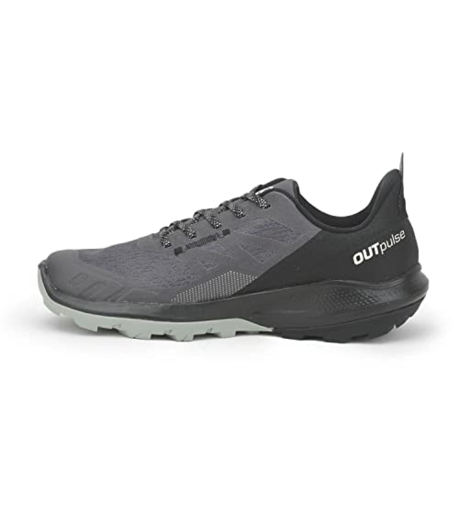 Salomon Men's OUTPULSE Gore-Tex Hiking Shoes 11.5 - Magnet/Black/Wrought Iron | Waterproof Outdoor Shoe - Buy Online on SooperMarket.com