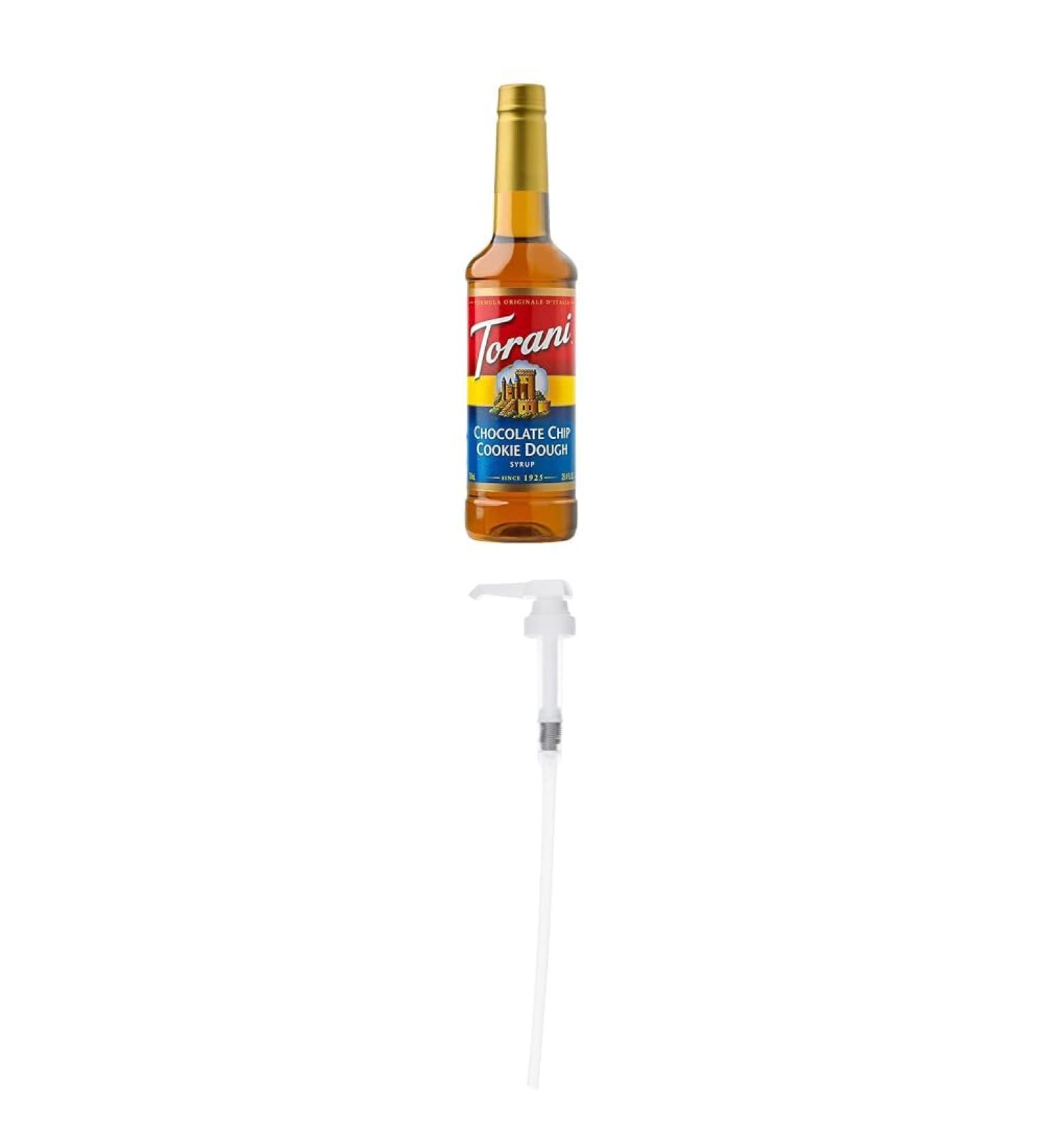 Torani Chocolate Chip Cookie Dough Syrup 750ml PET and Torani Flavored Flavour Syrup Pump for 750ml