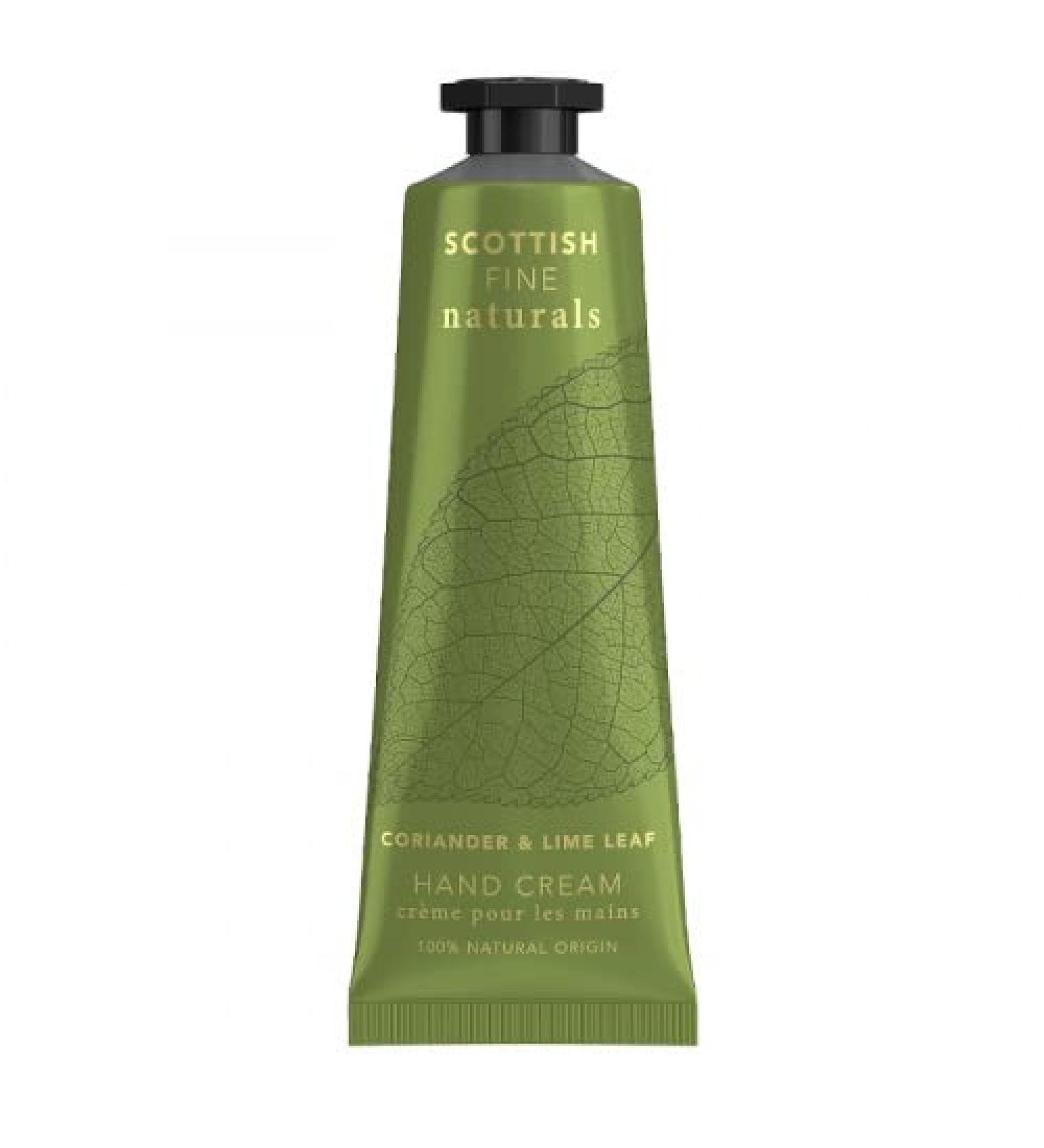 Scottish Fine Soaps - Scottish Fine Naturals Hand Cream Tube - Coriander and Lime Leaf - Enriched With Shea and Cocoa Butter - Hydrating - Sensitive Formula - Vegan Friendly - 30ml