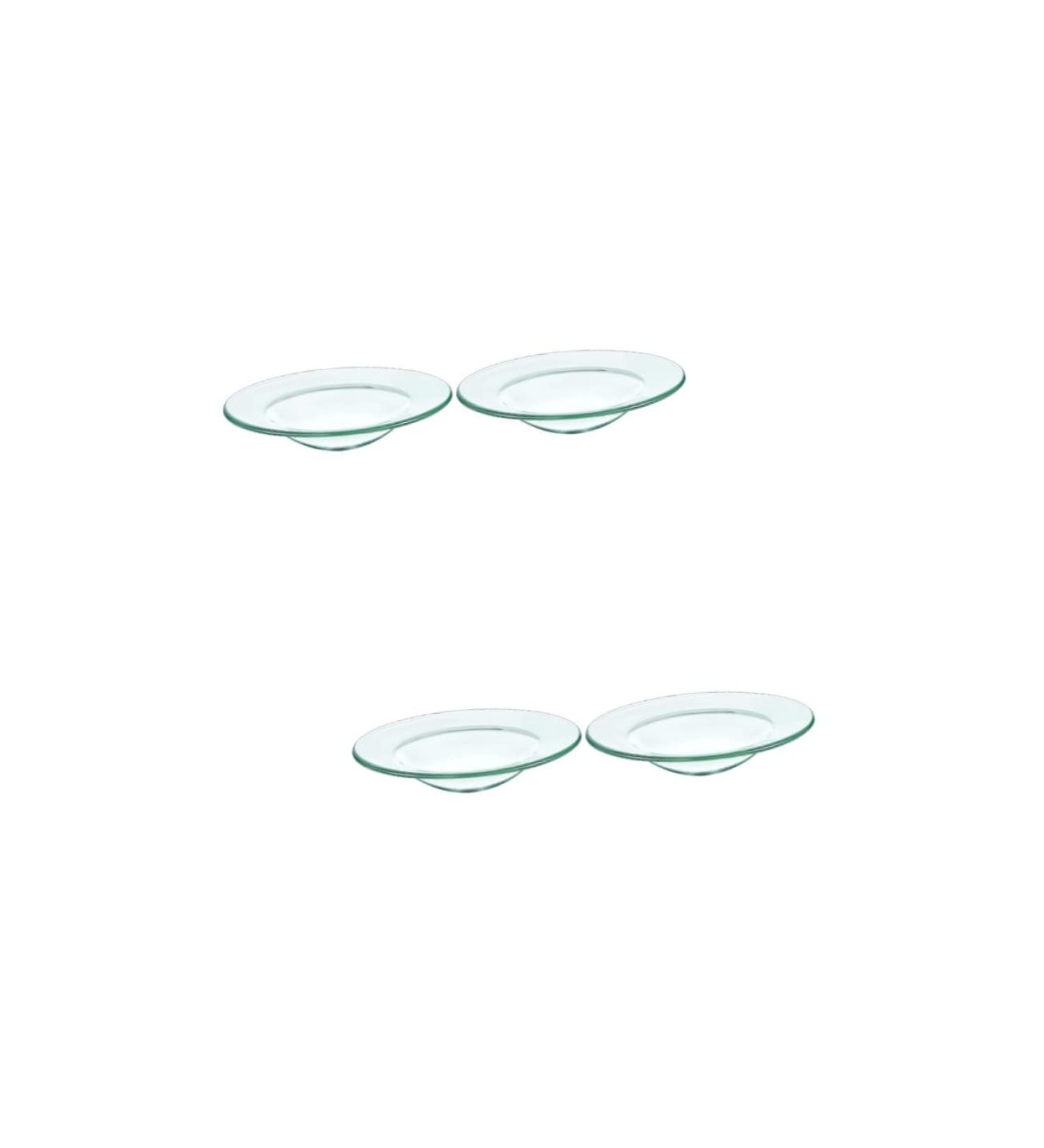 Warmhm Round Serving Tray & 4 Glass Bowls - Oil Replacement Heating Plate & Wax Melting Inserts - Transparent 12x12cm x 2pcs - Ideal for Serving & Storage - Buy Online on SooperMarket.com