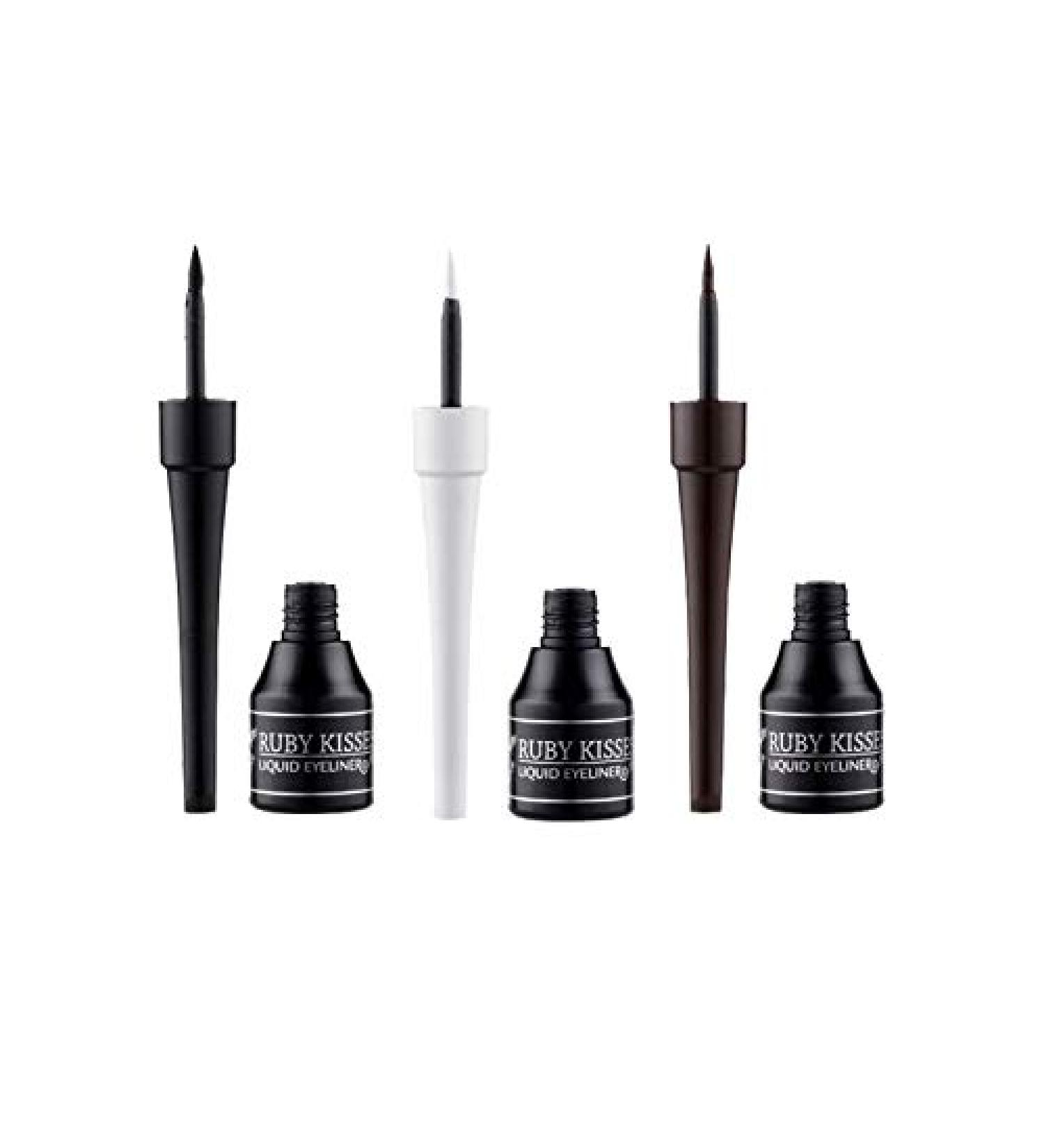 Ruby Kisses Classic Liquid Eyeliner 3 PACK - Smudgeproof & Long Lasting Eye Makeup Set - Buy Online on SooperMarket.com