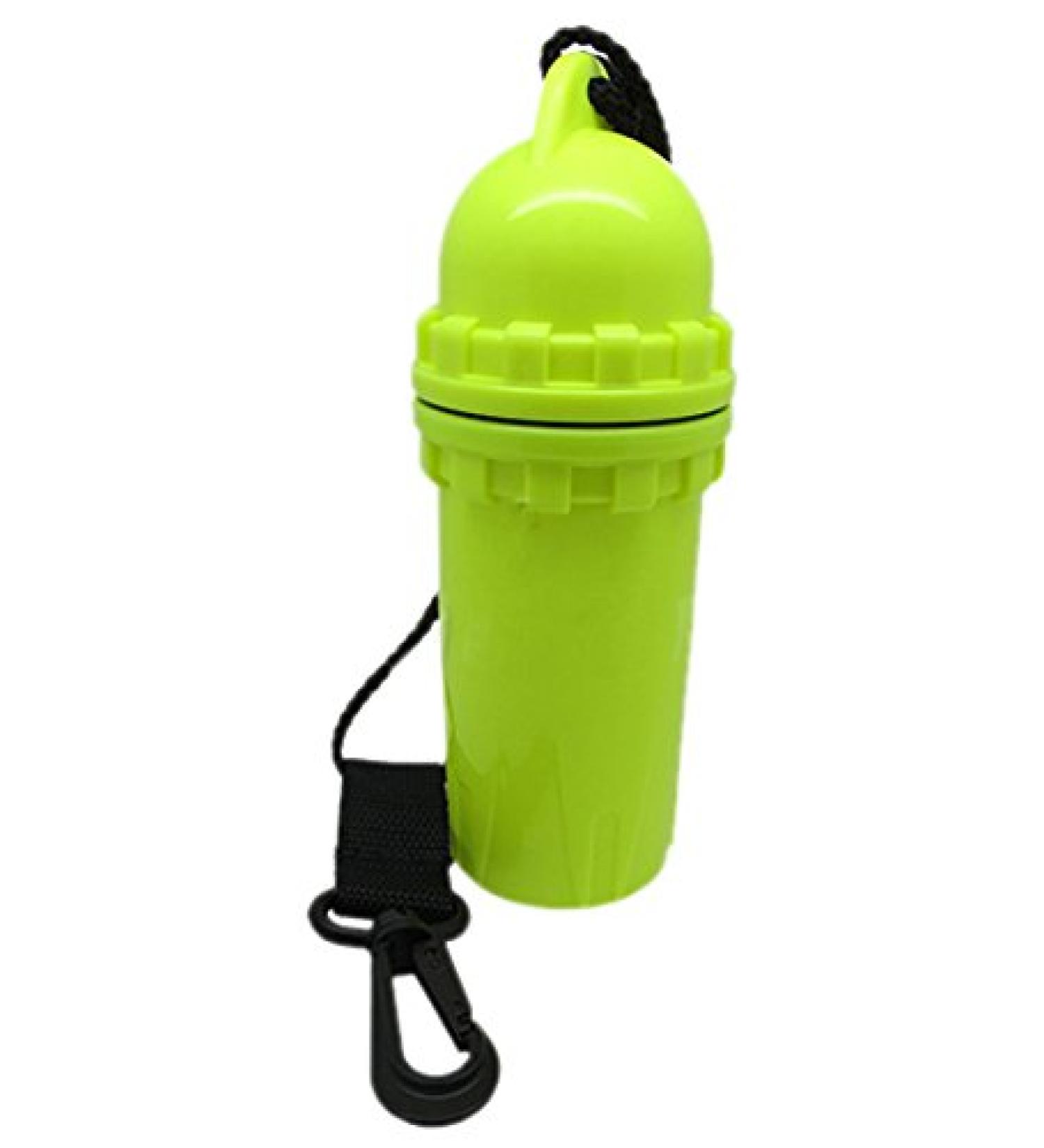 Scuba Diving Snorkeling Waterproof Cylindrical Dry Box with Clip Yellow