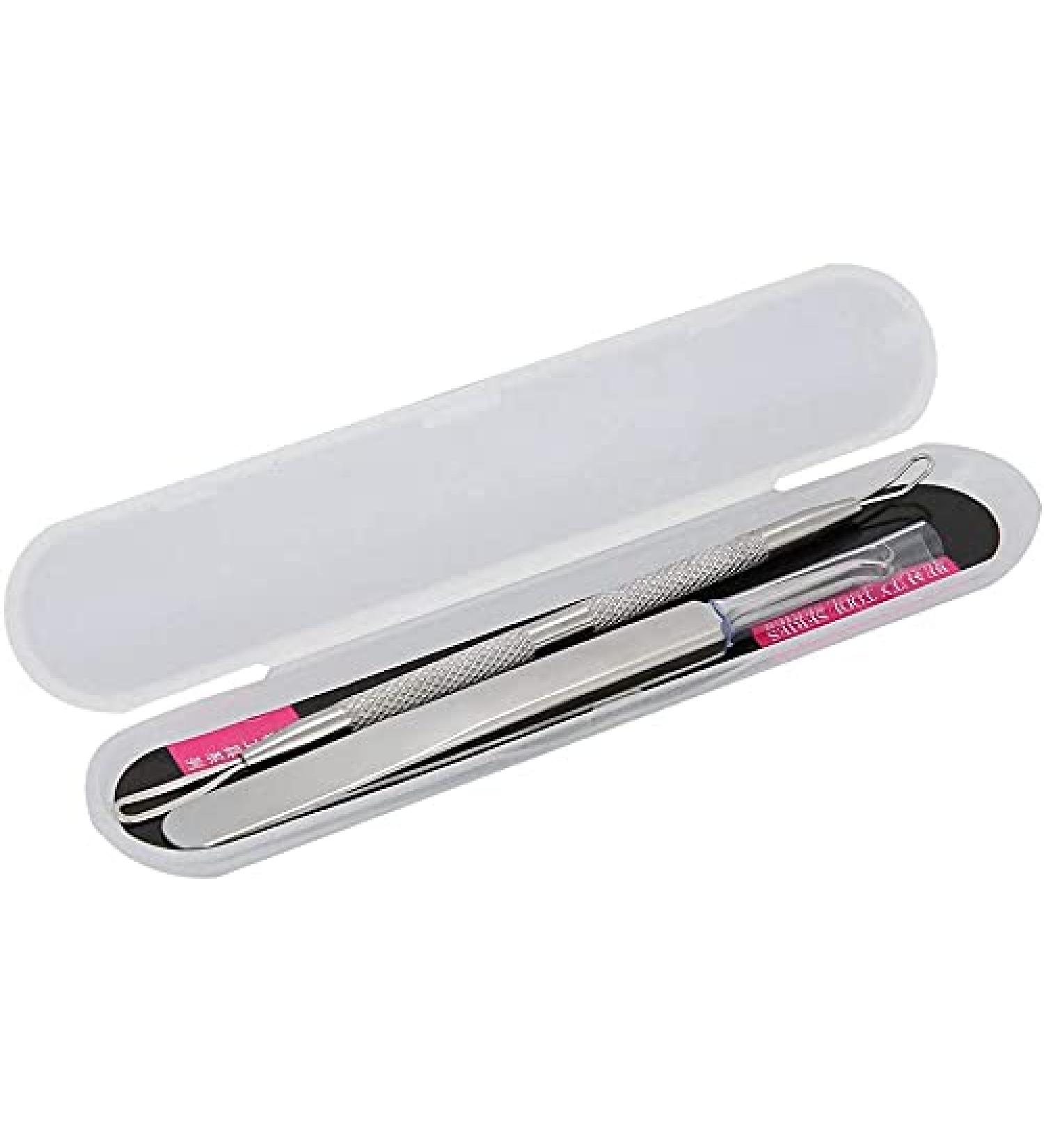 Blackhead & Pimple Removal Tool Stainless Steel Blackhead Removal Tool Kit Curved Tweezers+Looped Double-end Pimple Extractor - Buy Online on SooperMarket.com