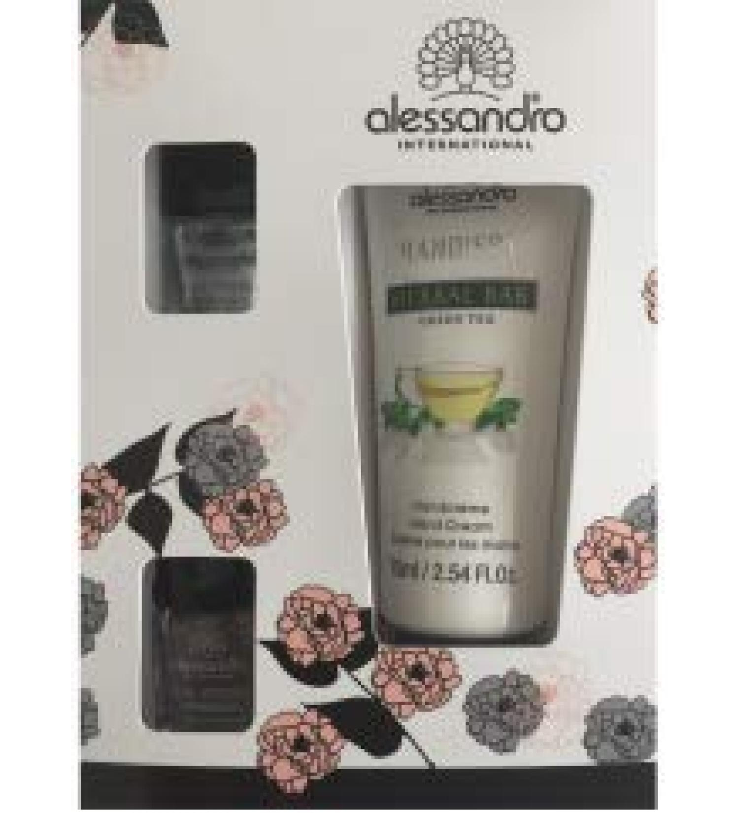 Alessandro hand cream green tea nail set