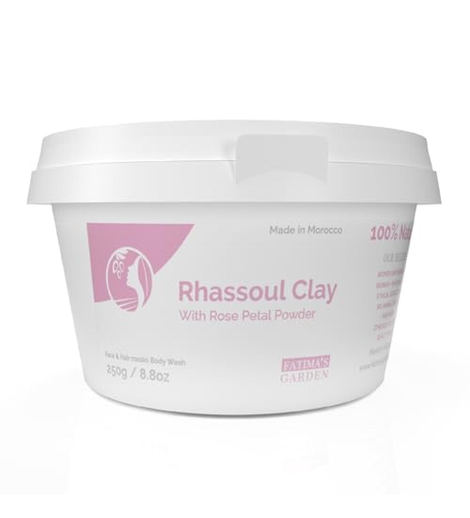Fatima's Garden Ghassoul Powder with Rose Petals - 8.8oz Face and Hair Mask - Buy Online on SooperMarket.com