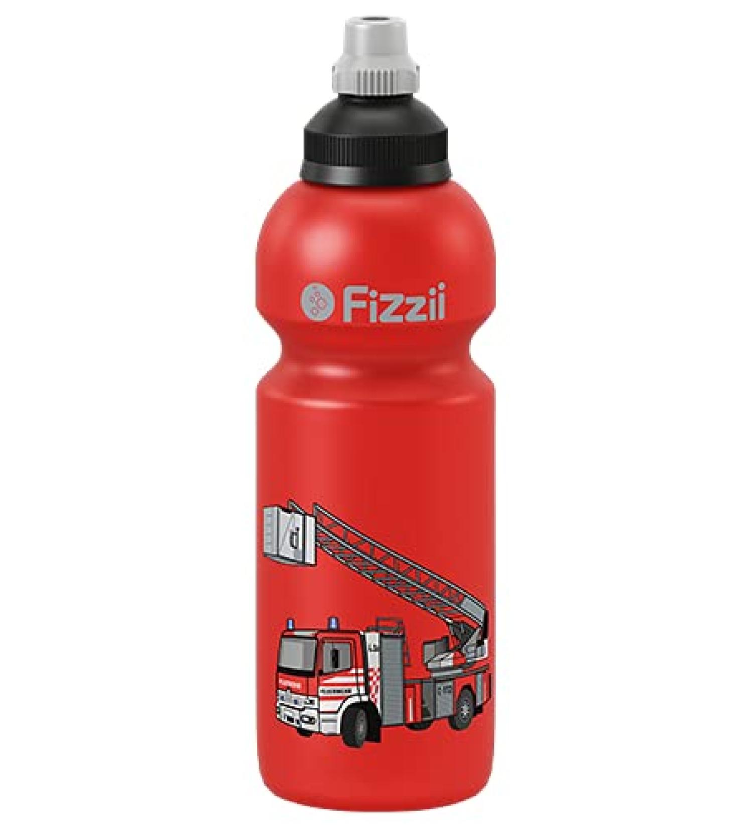 Fizzii Children's Leisure Drinking Bottle 600ml | Leak-Proof Carbonic Acid Safe Dishwasher-Safe | Fire Brigade Motif - Buy Online on SooperMarket.com