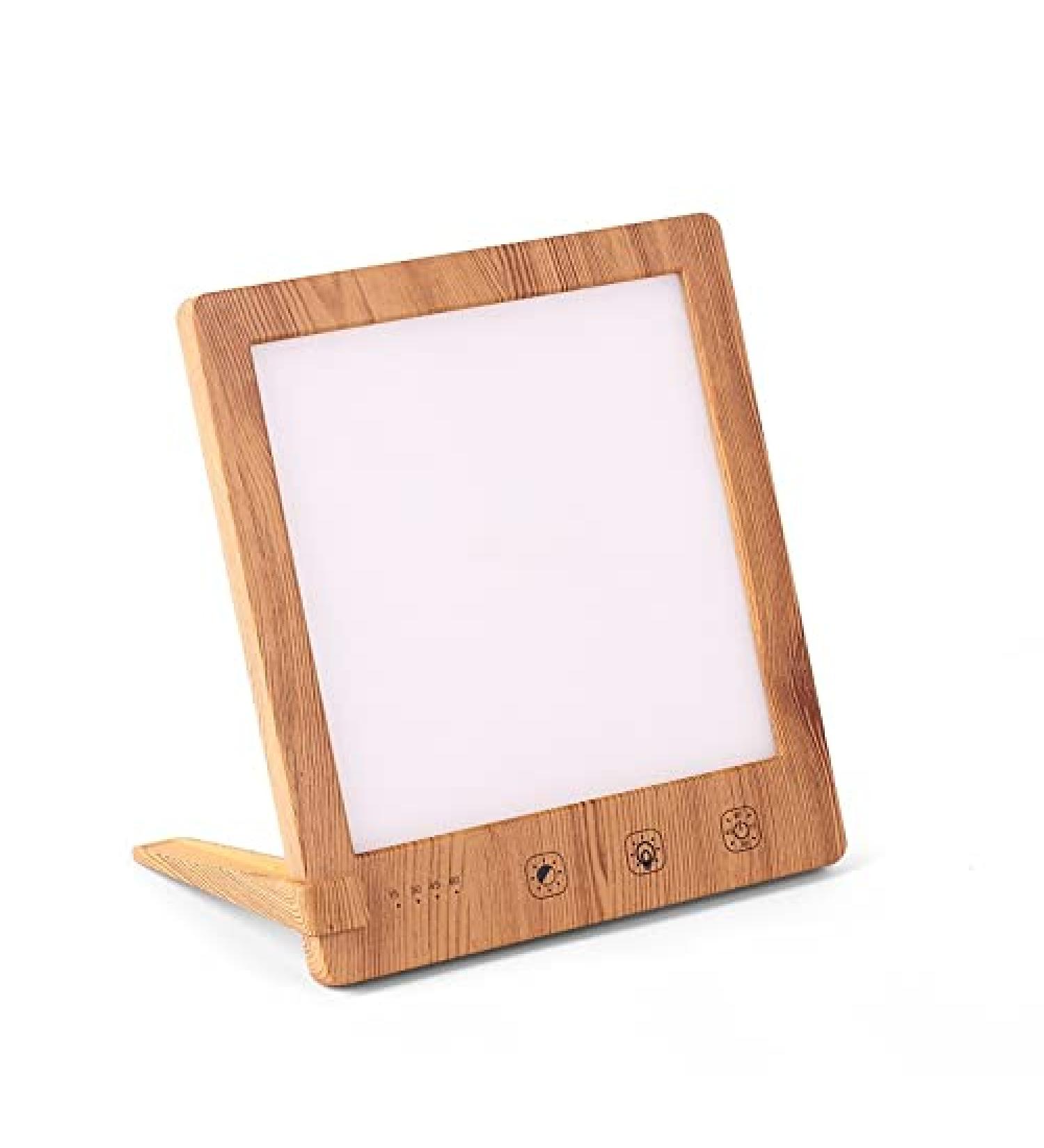 84 LED Light Therapy Lamp Compact Adjustable 3 Colour Temperature (3000-6500K) and Brightness (up to 10000LUX) Touch Control 4 Timer Settings (Wood) - Buy Online on SooperMarket.com