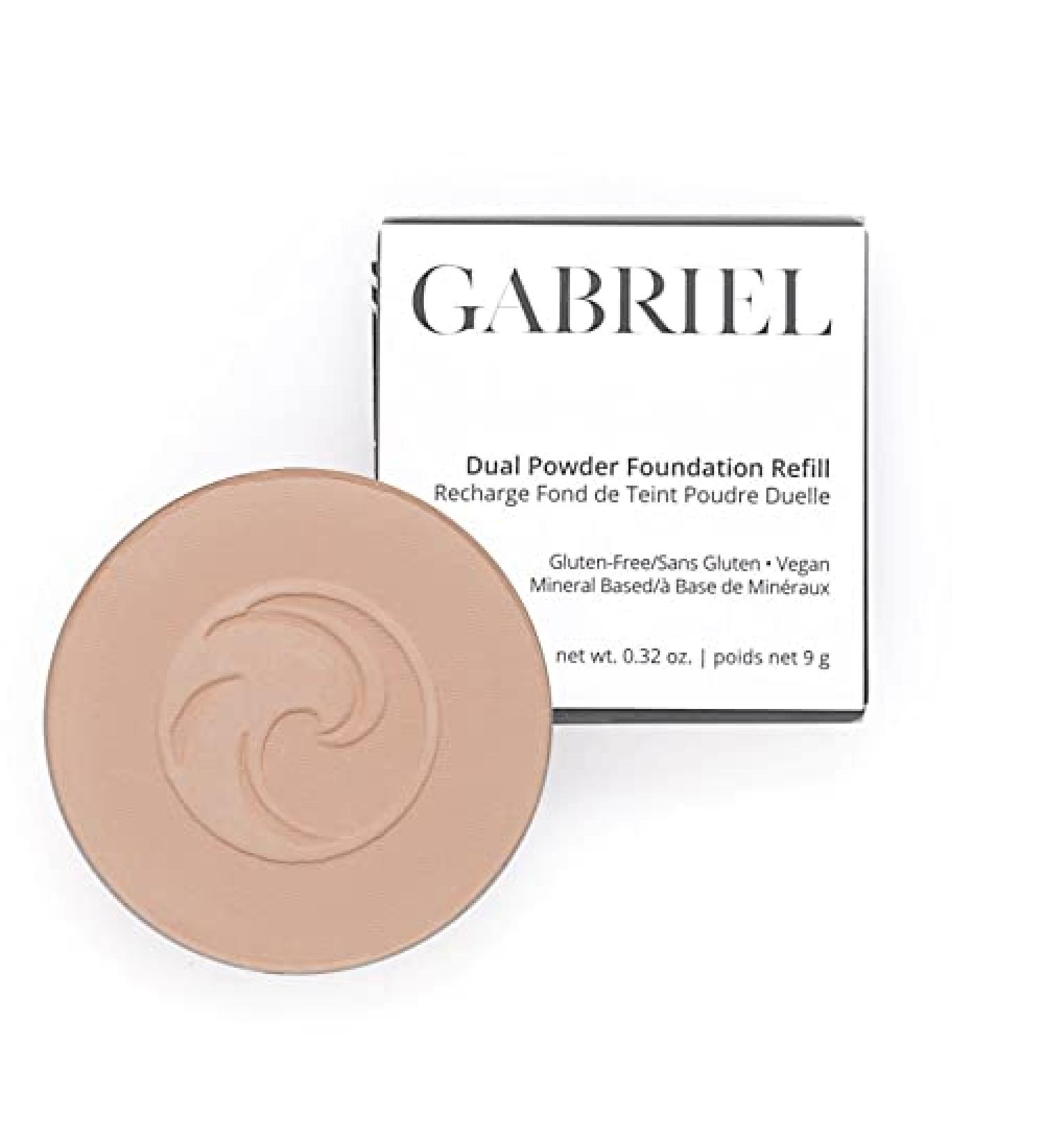 Gabriel Cosmetics Dual Powder Foundation - Light Beige REFILL | Paraben-Free, Vegan, Gluten-Free, Cruelty-Free, Non-GMO | Pressed Mineral Powder with Sea Fennel - Buy Online on SooperMarket.com