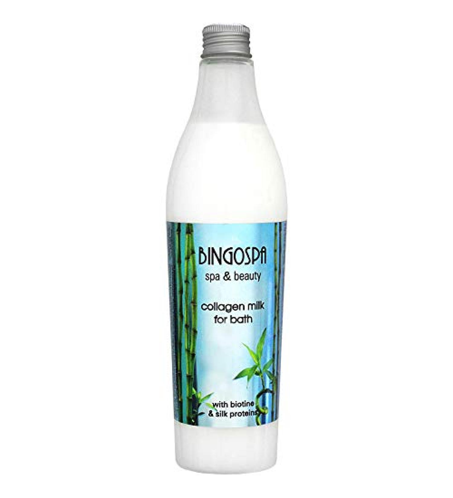 Bingospa Spa & Beauty Collagen milk for swimming with biotin and silk protein for relaxation relax foam bath for skin moisture washing and skin care - 400ml