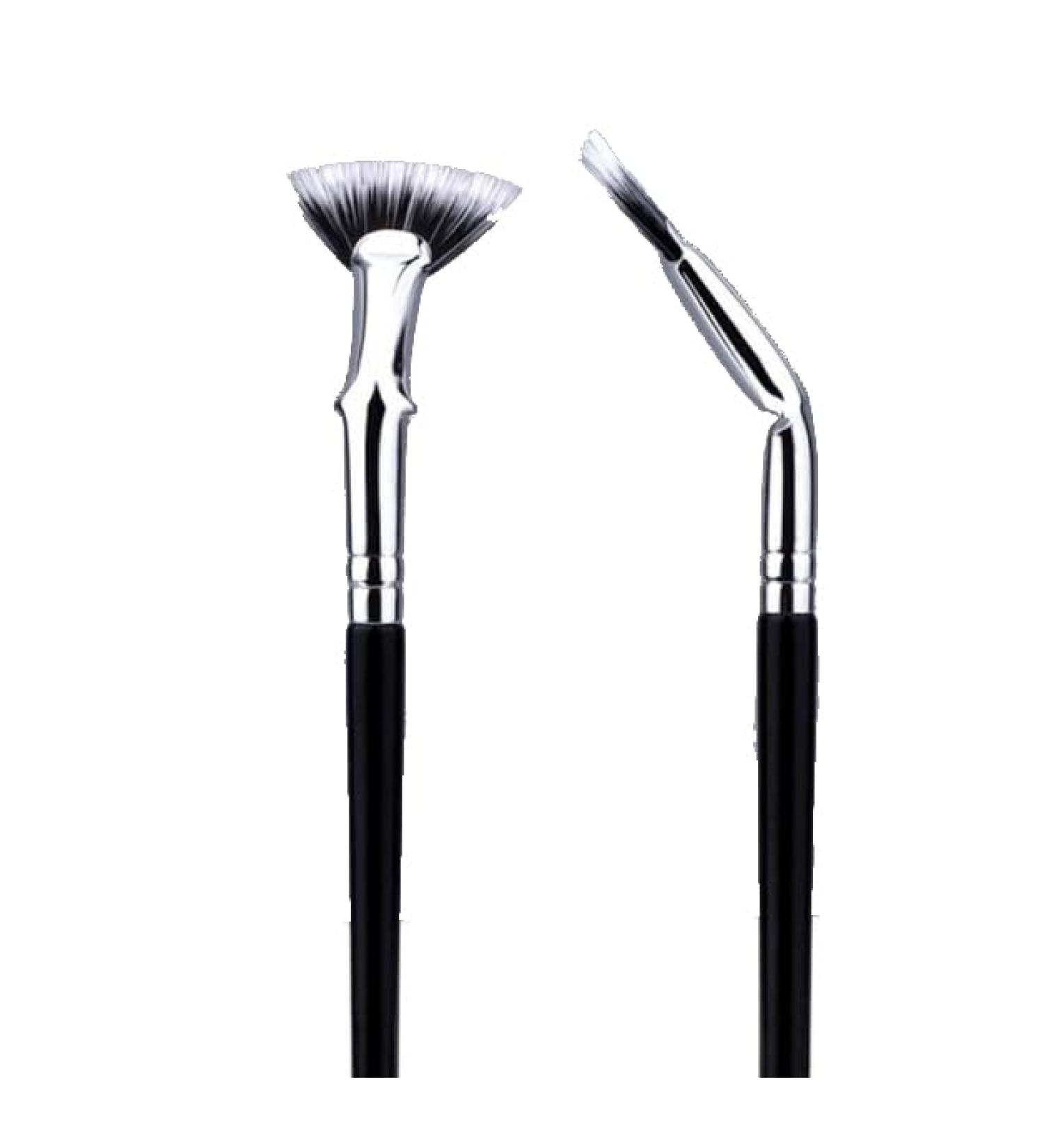 Buy Black Bent Lash Fan Brush - Professional Duet Fibre Eyelash Makeup Tool for Perfect Lashes | International Shipping Available - Buy Online on SooperMarket.com