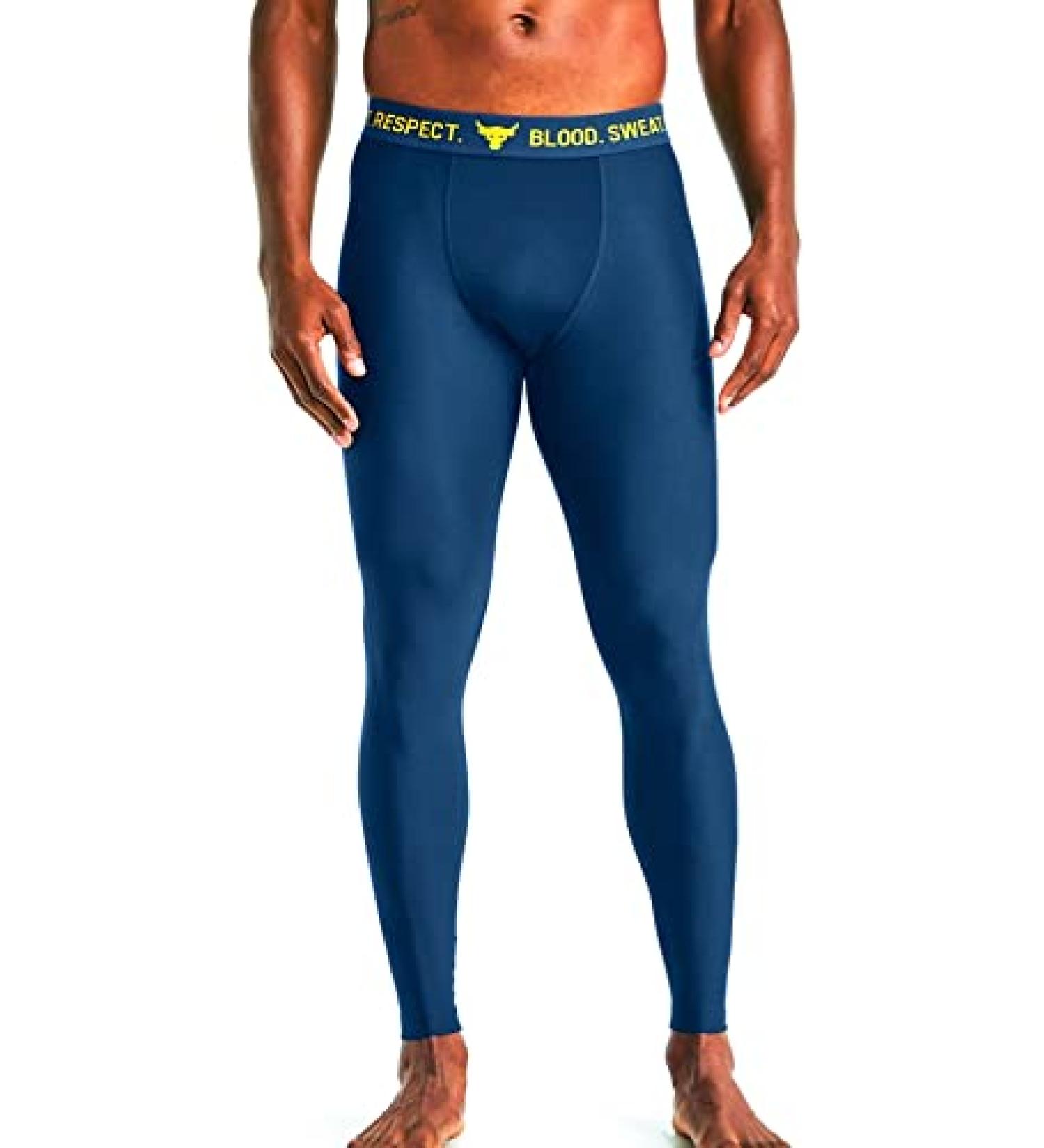 Under Armour Project Rock Compression Workout Pants - Small Navy | Brahma Bull Edition - Buy Online on SooperMarket.com