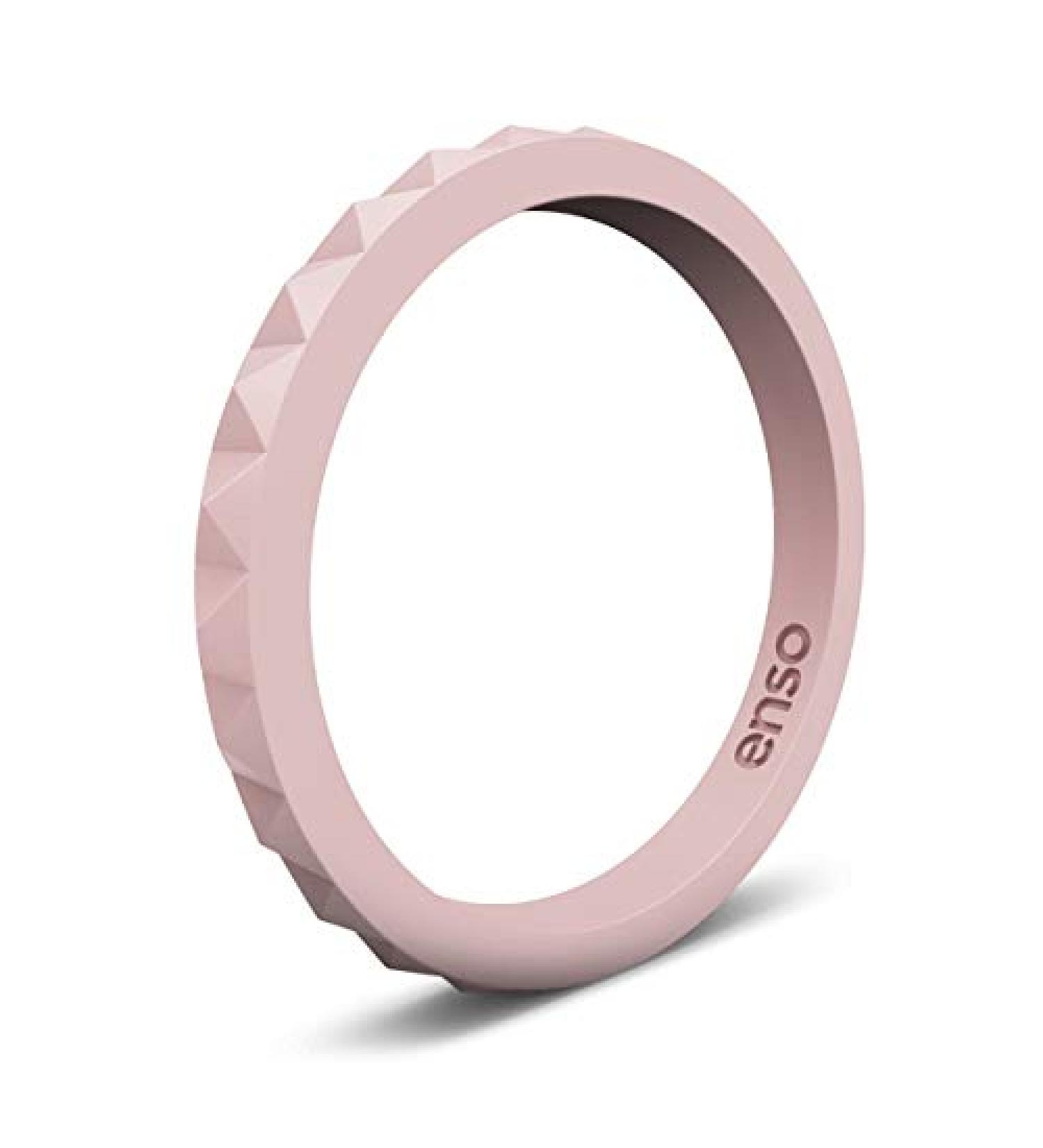 Enso Rings Stackable Pyramid Silicone Wedding Ring - Pink Sand, Size 10 - Buy Online on SooperMarket.com