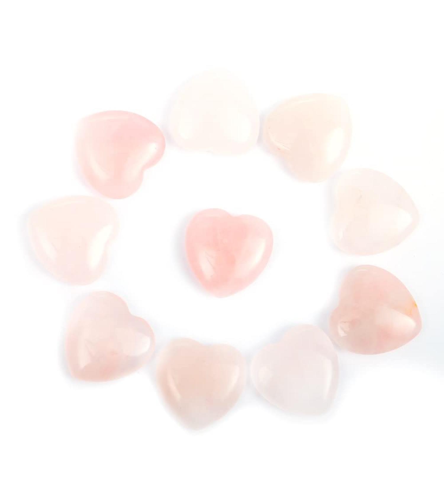 10pc/Set Natural Heart Shaped Crystal Stone Mini 2cm Ornament Reiki Rose Quartz 7 Home Decor natural stone Rose Quartz 10 Pieces - Buy Online on SooperMarket.com