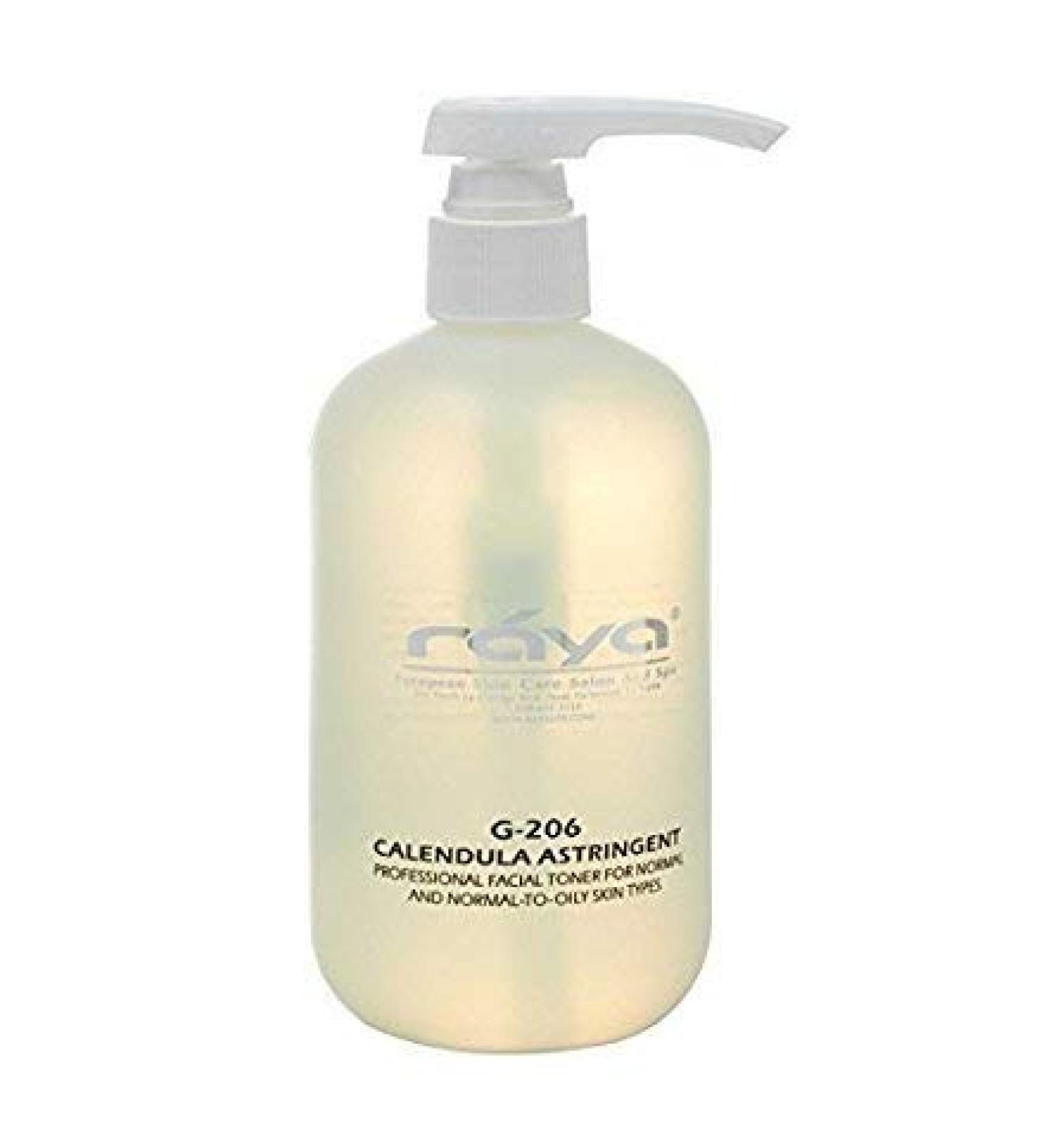 RAYA Calendula Astringent with AHA 16 oz (G-206) | Glycolic Facial Toner for Combo and Partially Oily Skin Prone to Break-Outs | Helps Normalize pH and Fight Bacteria | Made with Alpha Hydroxy Acids 16 fl-oz