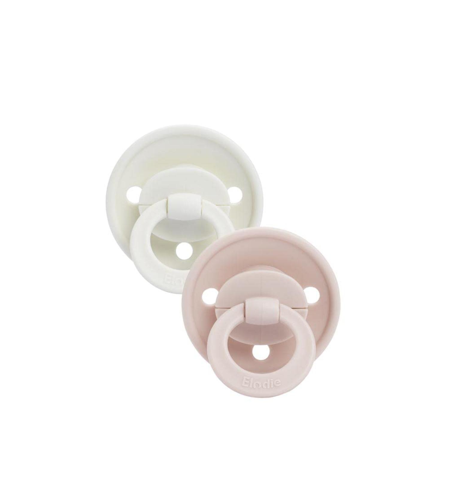 Elodie Details 2 Pack Natural Rubber Pacifiers for Babies 0-6 Months | BPA-Free Powder Pink - Buy Online on SooperMarket.com