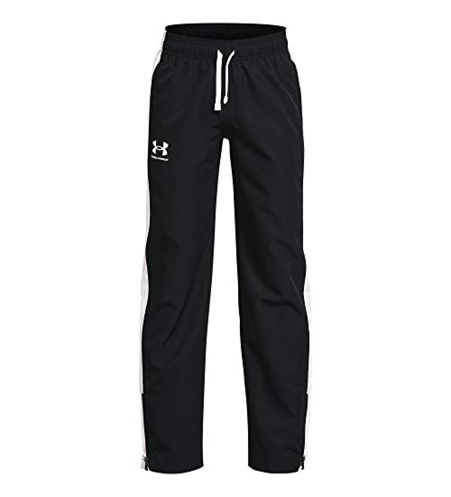 Under Armour Boys' Woven Track Pants Black (001)/White X-Large