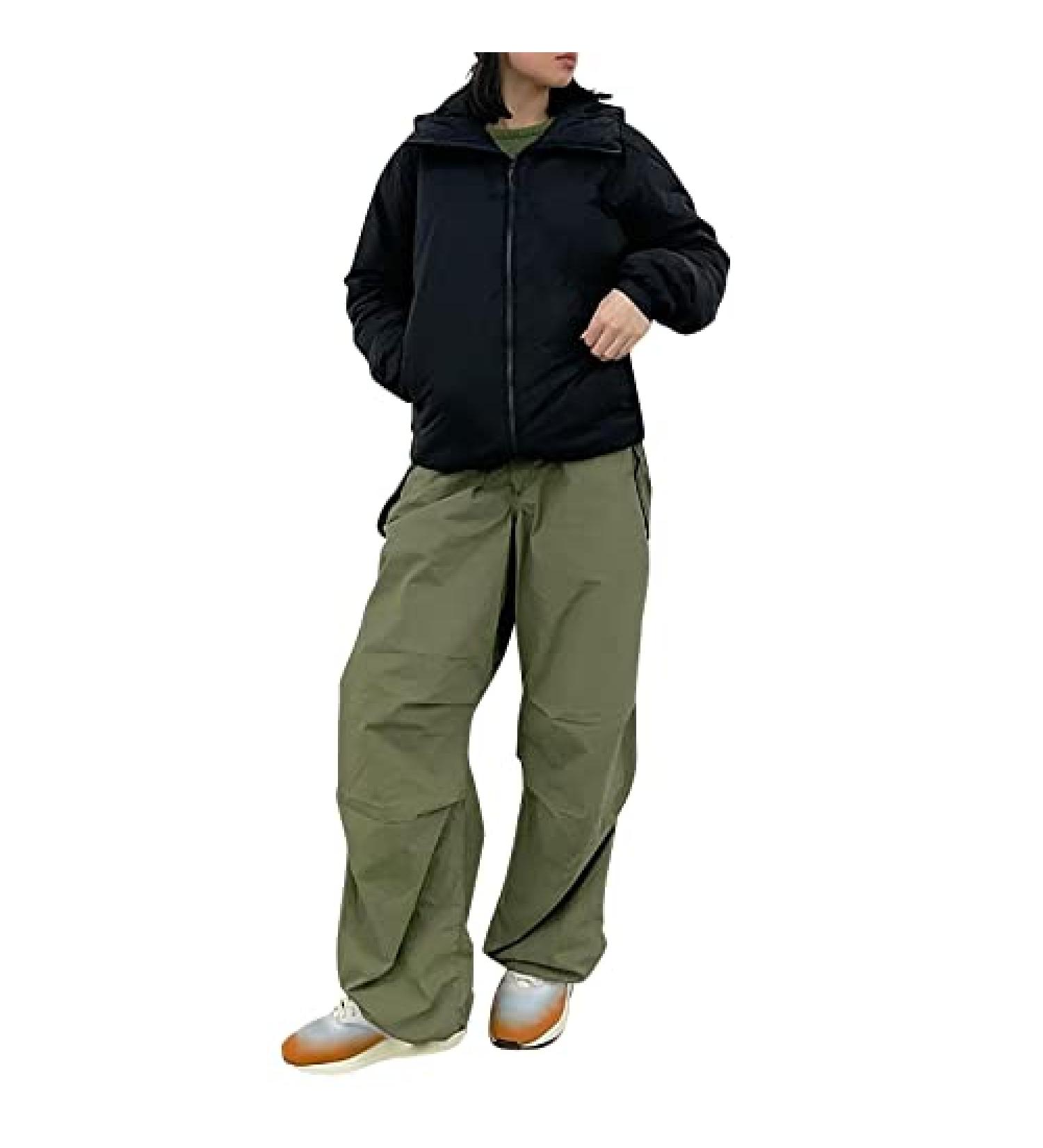 Gufesf Women's Y2K Cargo Pants Baggy Low Waist Wide Leg Streetwear with Big Pockets - Ak-a-green Small - Buy Online on SooperMarket.com