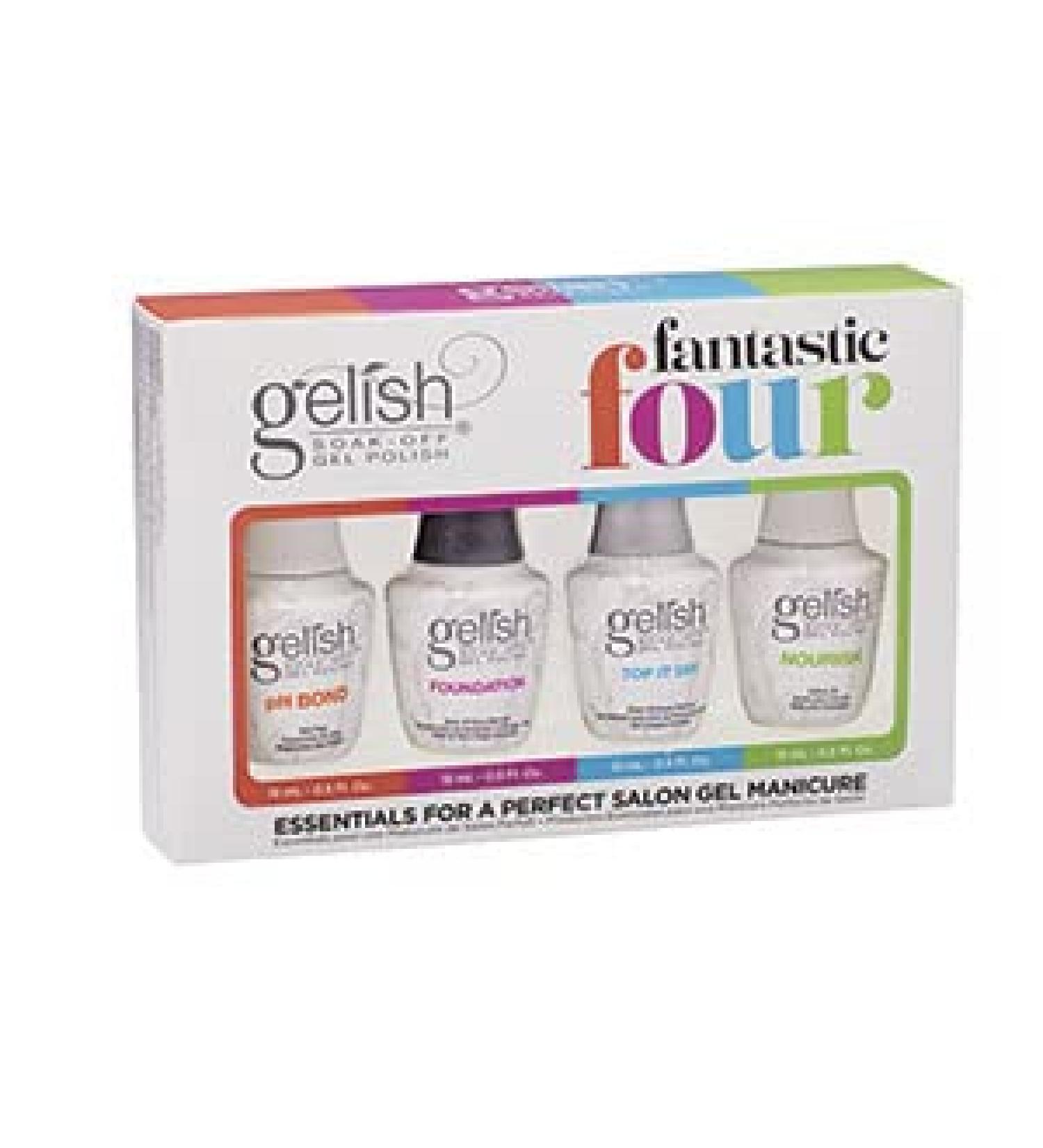 Gelish Fantastic Four Essentials Collection Soak Off Gel Nail Polish Kit 0.5 Fl Oz - Pack of 4 - Buy Online on SooperMarket.com