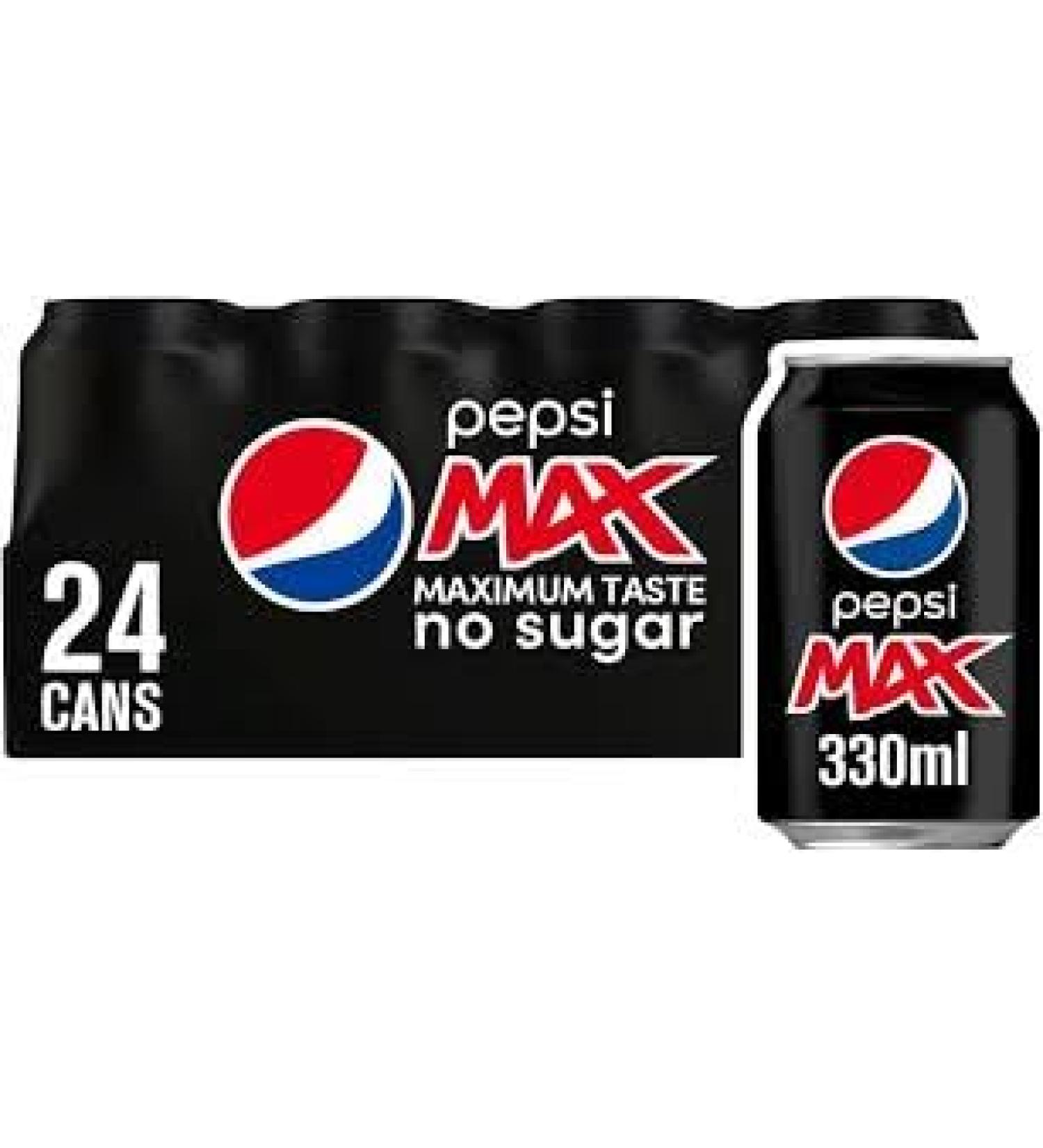 Pepsi Cans 24 x 330ml (Pepsi Max Cans) Cola Pepsi Max Cans