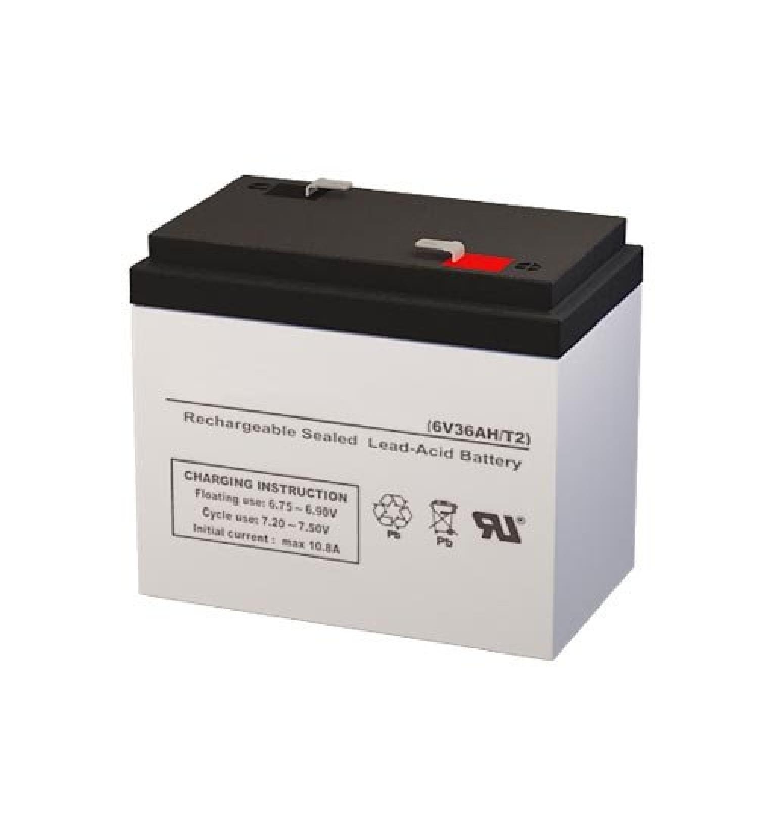 SigmasTek LP6-36-T2 6V 36Ah SLA Replacement Battery with F2 Terminals