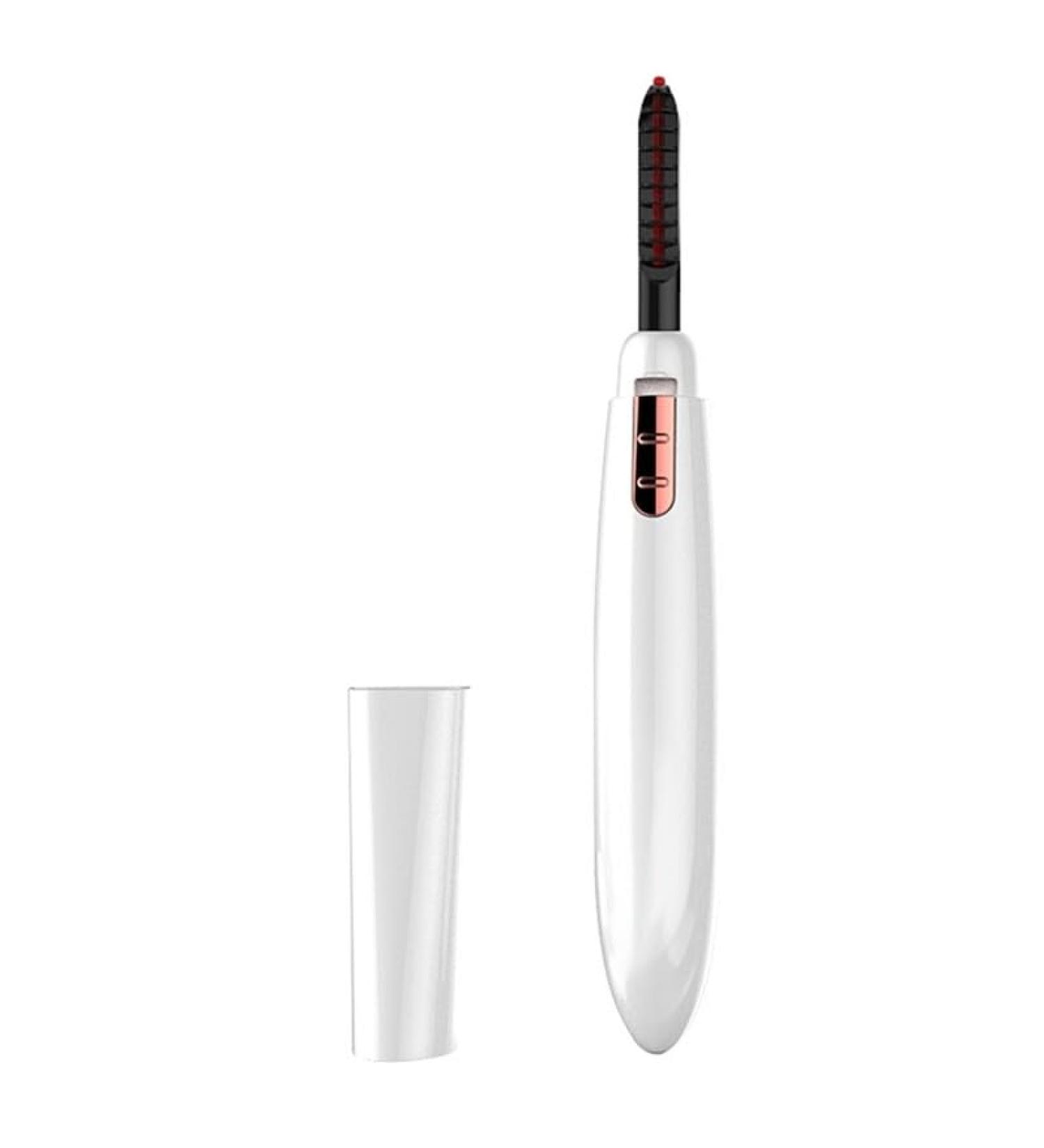 Mini Professional Heated Eyelash Curler - Portable Battery-Powered Electric Makeup Tool for Beautiful Lashes - Buy Online on SooperMarket.com