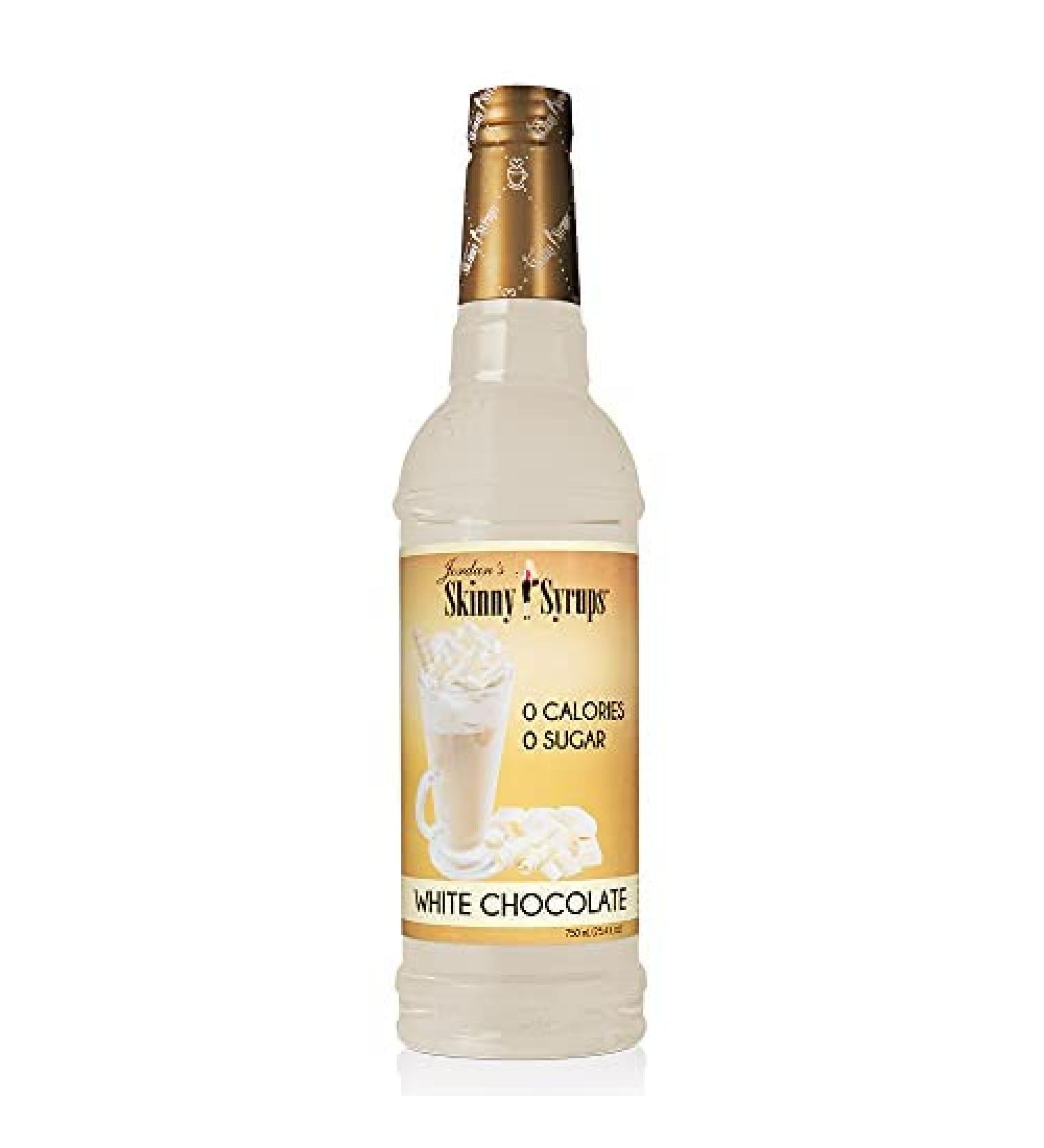 Jordan's Skinny Syrups Mixes Sugar Free White Chocolate Syrup | Zero Calories Zero Sugar Zero Carbs | For Coffee Tea Lattes | 1 Bottle (750 mL) - Buy Online on SooperMarket.com