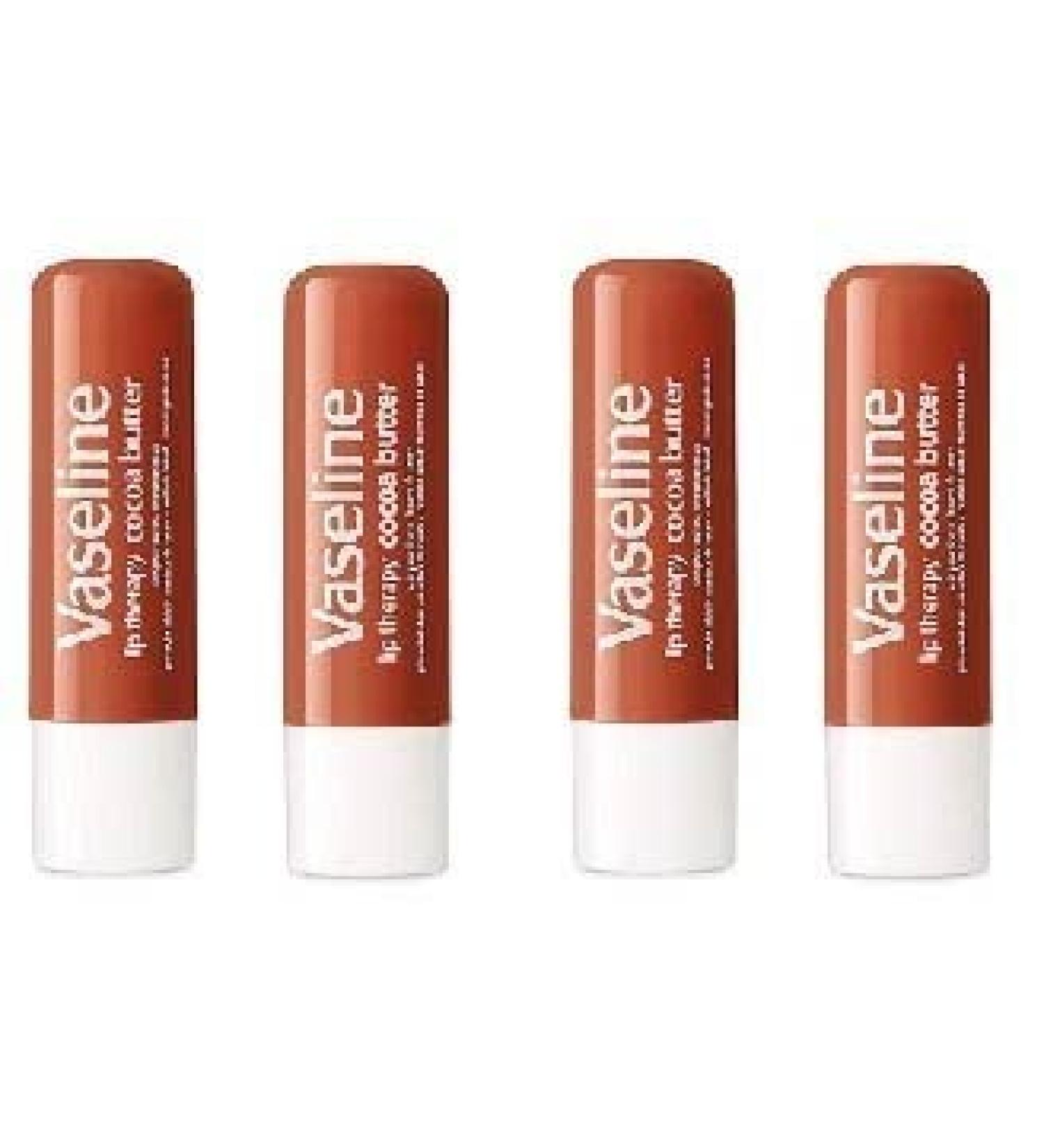 Vaseline Lip Therapy Stick Cocoa Butter Variety Pack - 4 Pack 4.8g | Petroleum Jelly Lip Balm - Buy Online on SooperMarket.com
