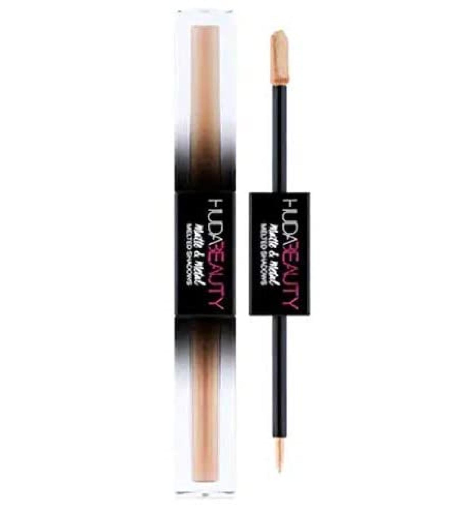 Huda Beauty Matte & Metal Melted Double Ended Eyeshadows! Metallic Eyeshadow Intense Shimmer  Blendability and Longevity! Choose Your Eye Shadow Color! (Faxu fur/bamboo hoops)