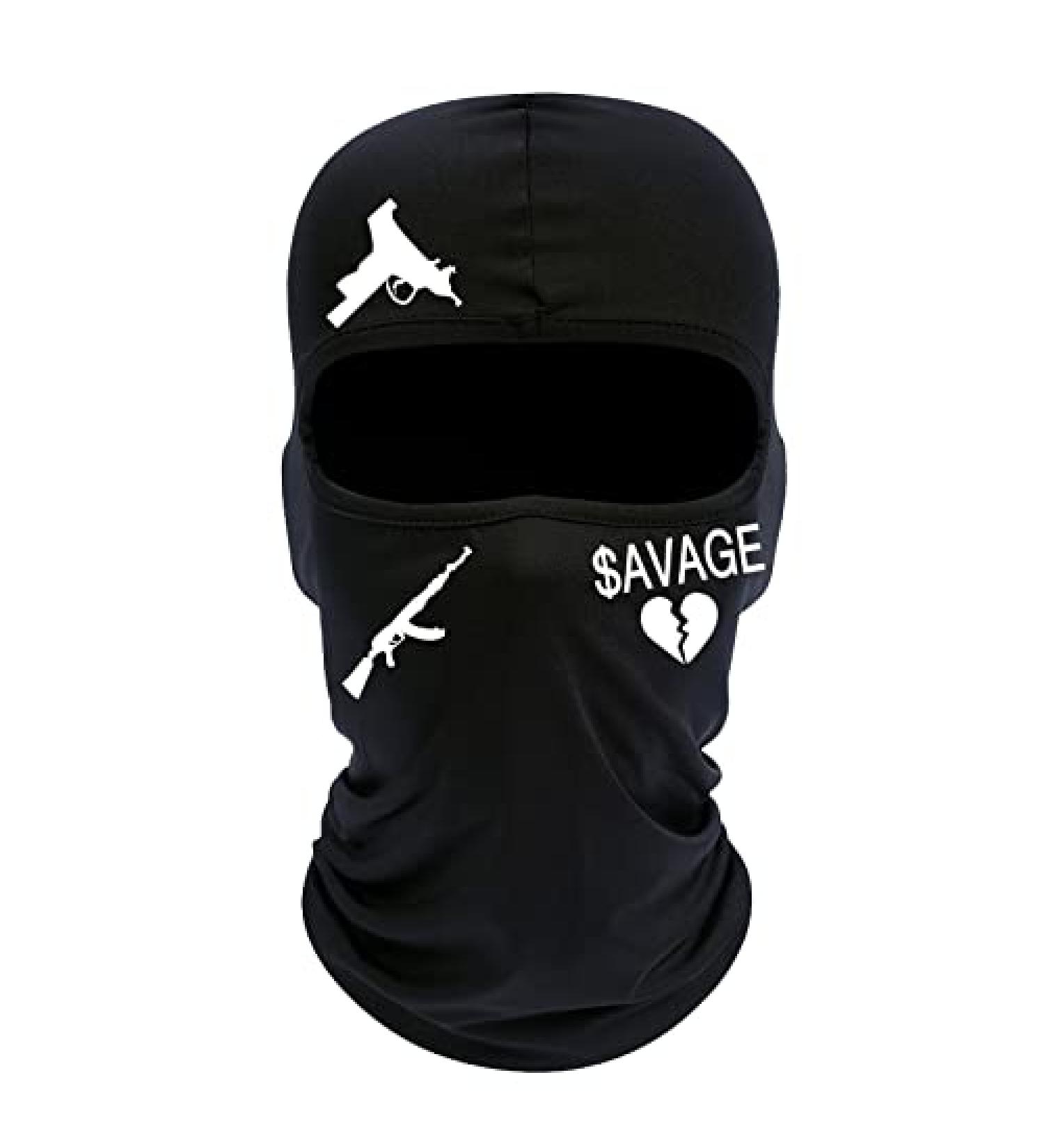 Single Hole Knit Cycling Head Cover Warm Ski Mask Exquisite Embroidery Black Classic Balaclava(Black,One Size)