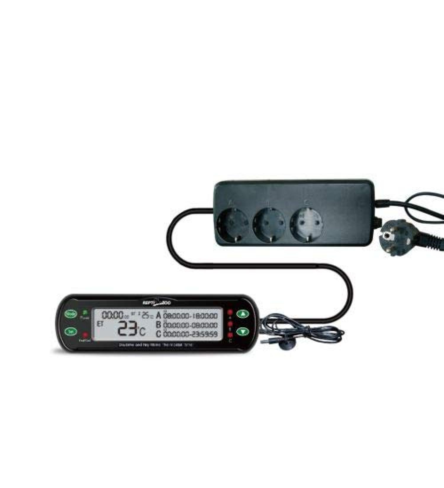 ReptiZoo Thermostat with time control function (THC11) -THREE- connections WEEE Reg. No. 82392108