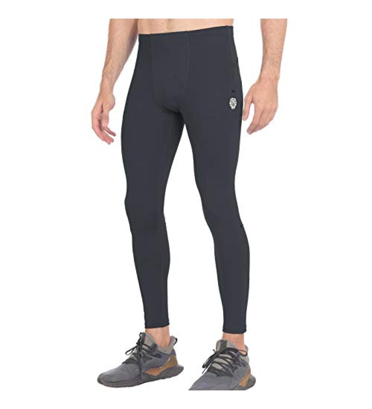 PIQIDIG Men's Workout Leggings Yoga Pants with Pockets | XX-Large Dark Grey - Buy Online on SooperMarket.com