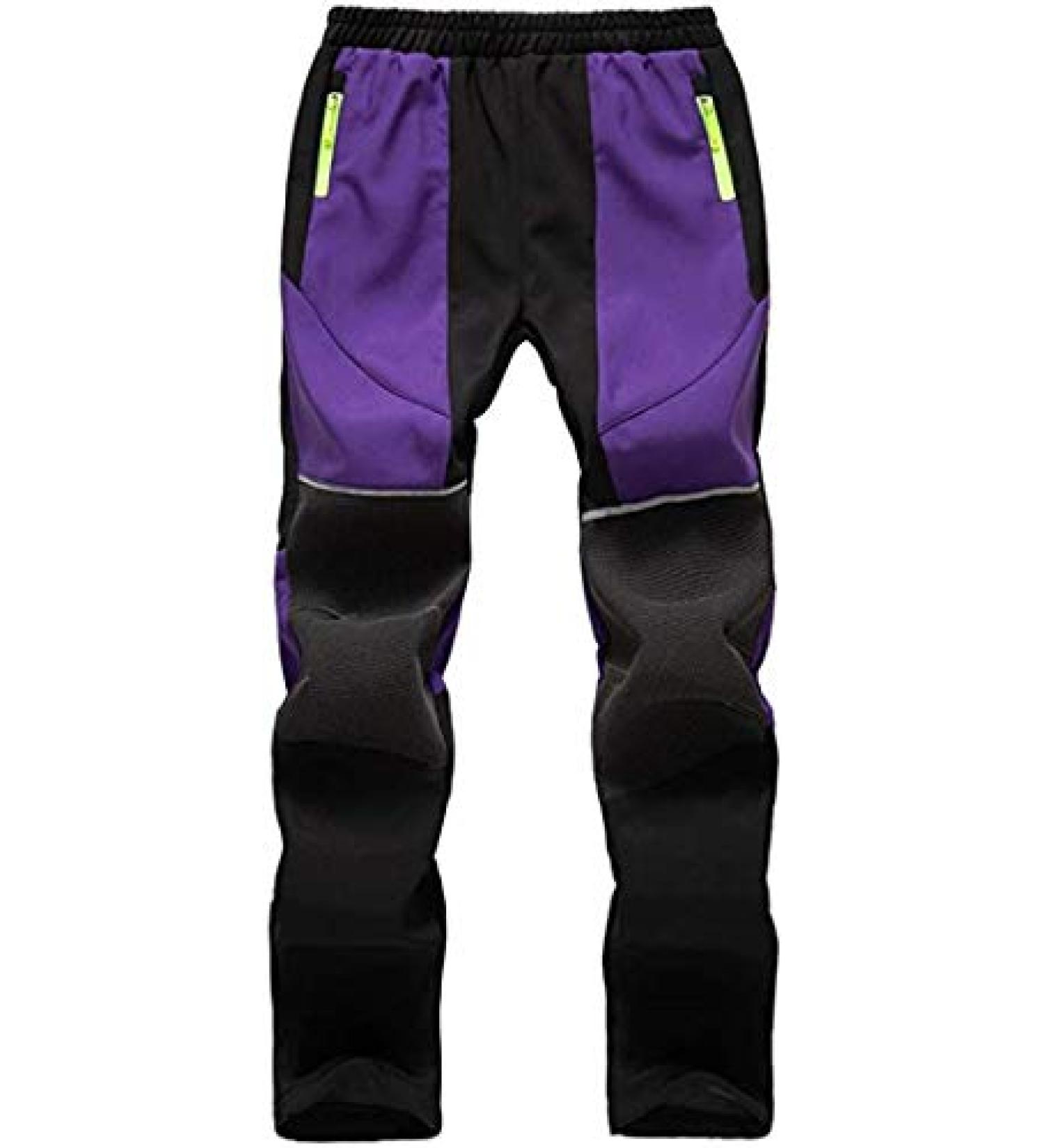 Kids Waterproof Ski Bibs | Youth Outdoor Mountain Pants | Windproof Soft Shell | Hiking Snow Pants 3-4T | Black-Purple - Buy Online on SooperMarket.com