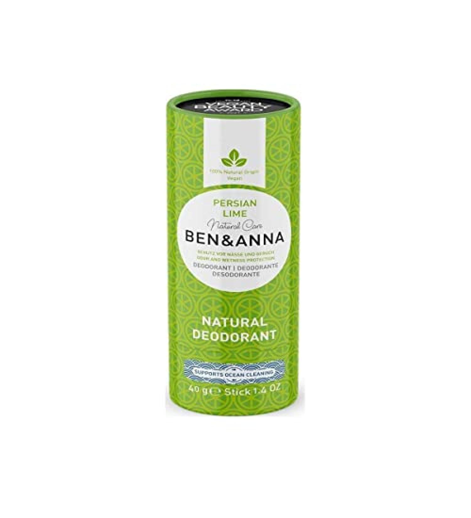BEN & ANNA Persian Lime Deodorant 40g - Natural Vegan Deodorant in Paper Tube - Buy Online on SooperMarket.com