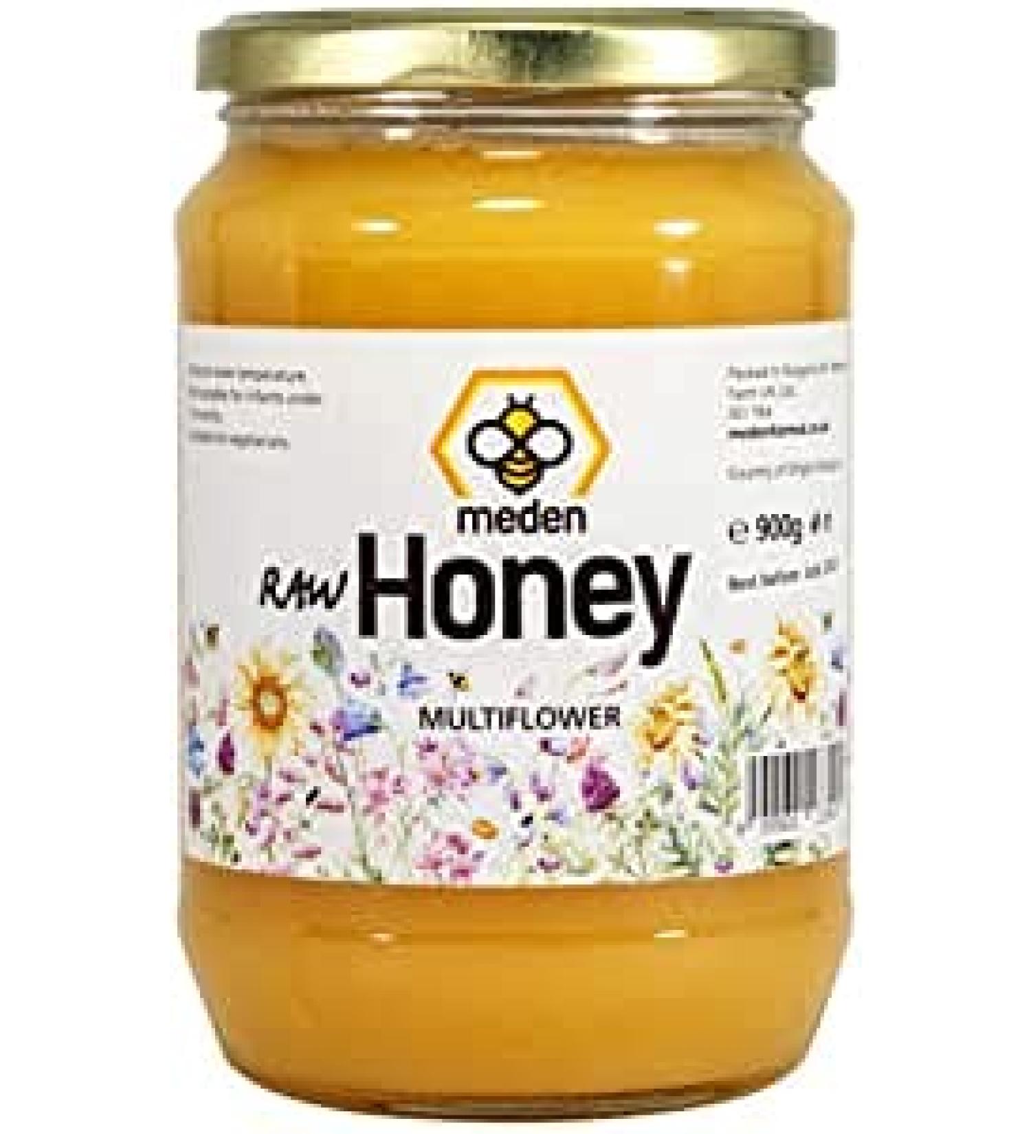 100% Pure Natural Wildflower Meden Honey - 900g - Unfiltered Unheated Unpasteurized Crystallised Honey - Buy Online on SooperMarket.com