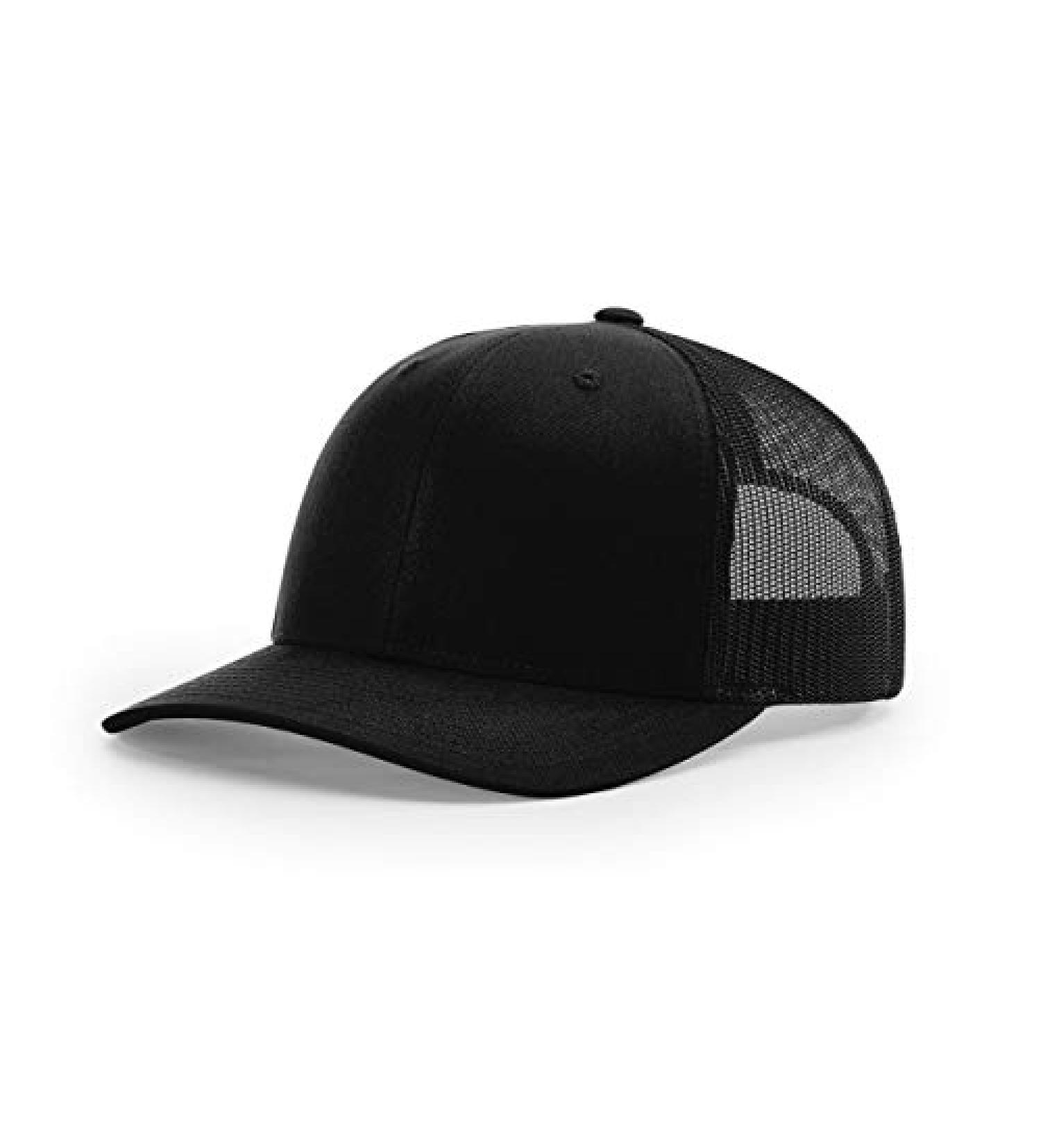 Richardson Unisex 112 Solid Black Trucker Snapback Baseball Cap - One Size - Buy Online on SooperMarket.com