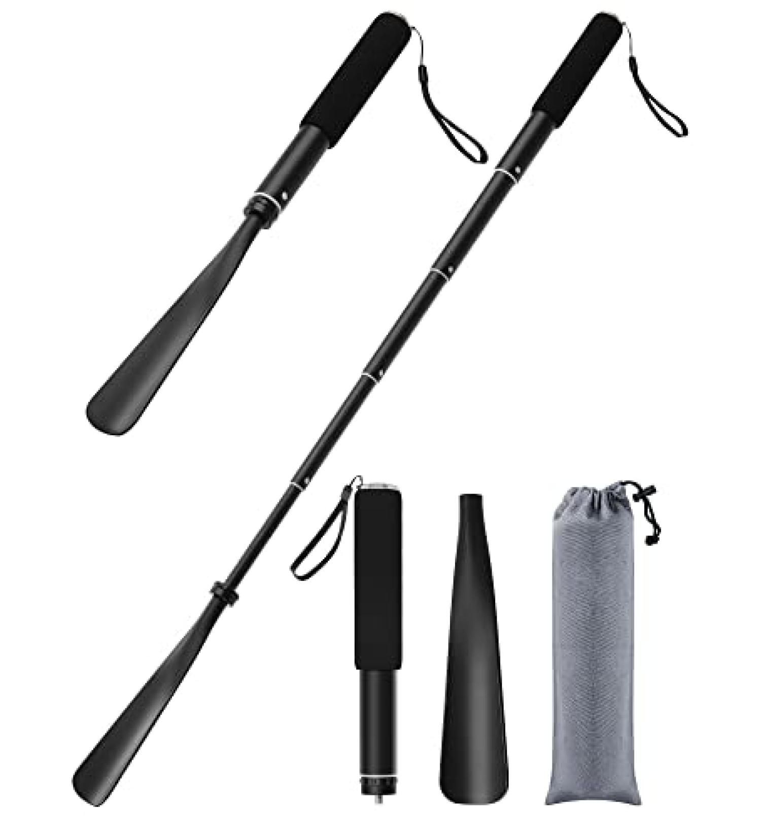 TriPro Long Handle Shoe Horn - Adjustable Telescopic Metal Shoe Horn for Seniors, Men, Women, Kids - Aluminum Alloy, Portable Design - Buy Online on SooperMarket.com