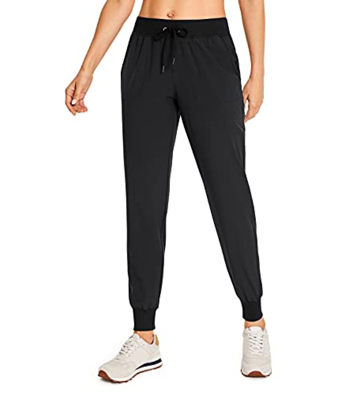 CRZ YOGA Women's Lightweight Joggers 27.5 - Outdoor Running Pants, Large Black - Buy Online on SooperMarket.com