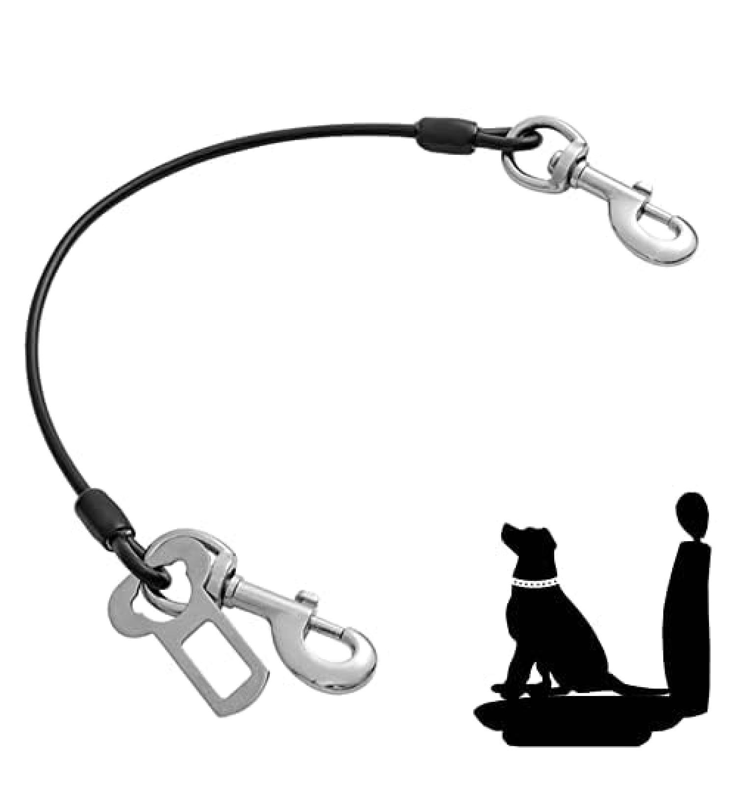 Mi Metty Strap Off Dog Car Leash - Bite-Resistant Steel Wire 24 Inch Black - Perfect for All Dogs - Buy Online on SooperMarket.com