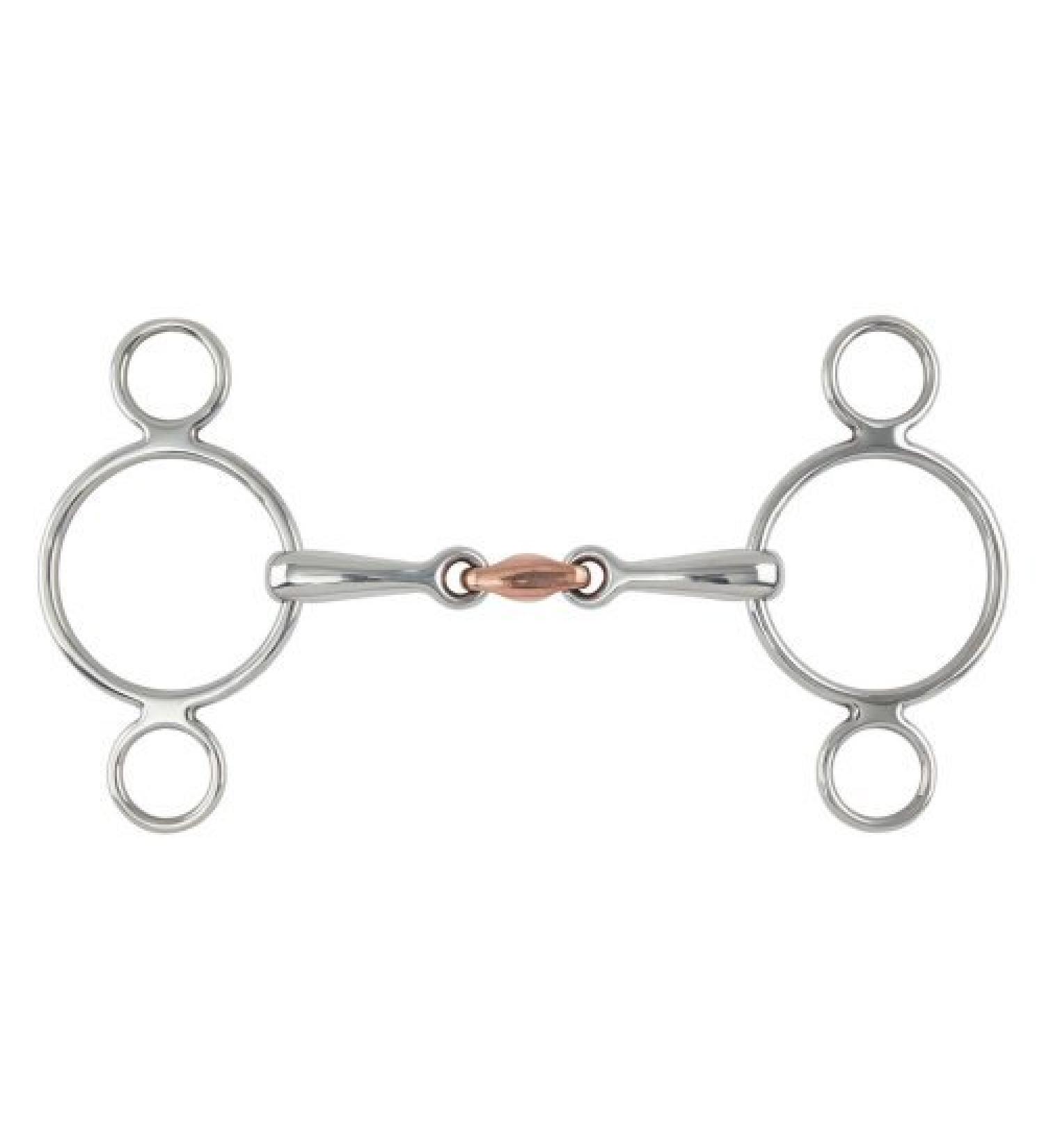 Shires Equestrian Two Ring Copper Lozenge Gag Bit 6"