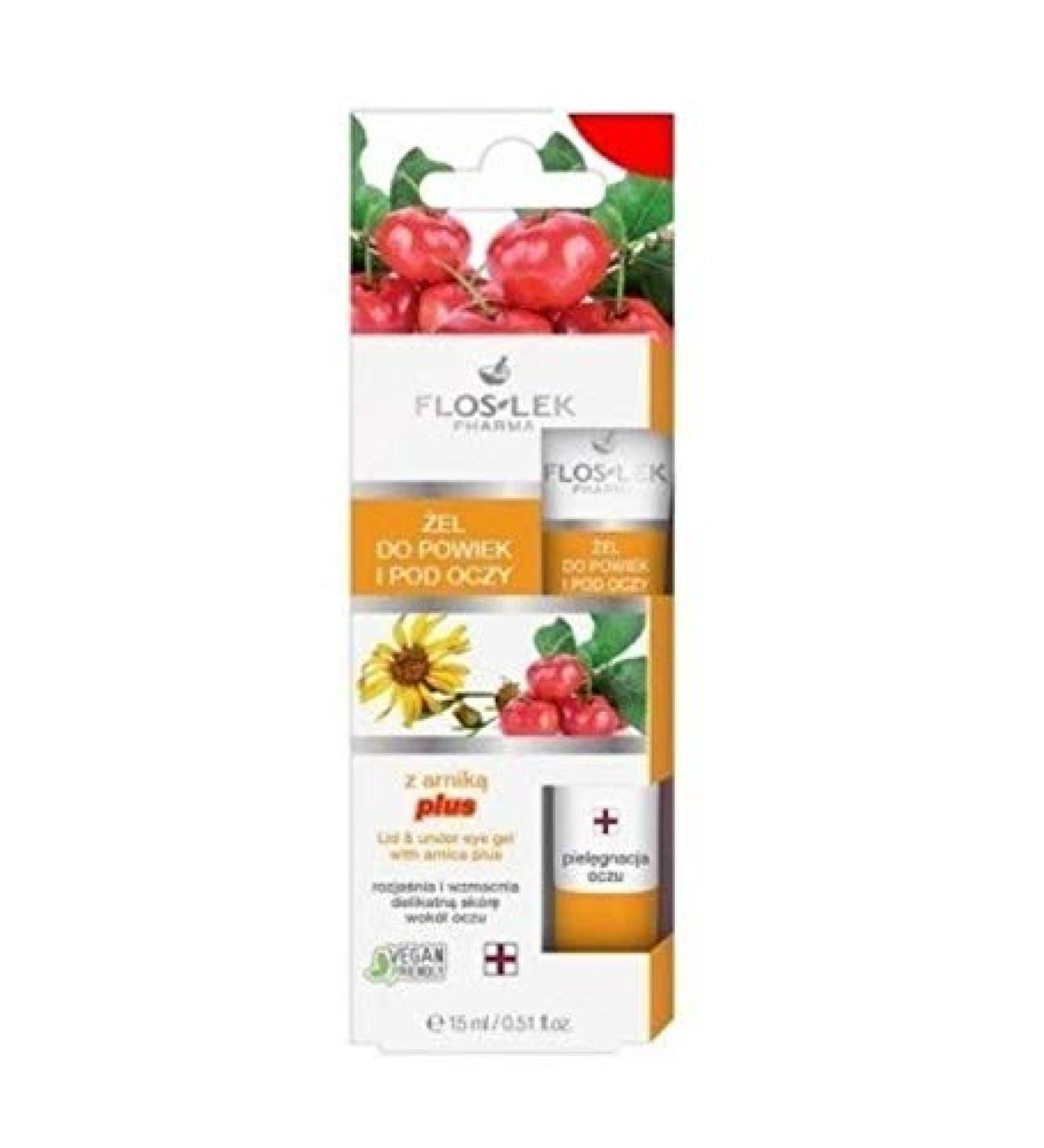 EYEBRIGHT Arnica gel for dark circles and puffiness under eyes 15ml FLOS-LEK cooling and soothing effect